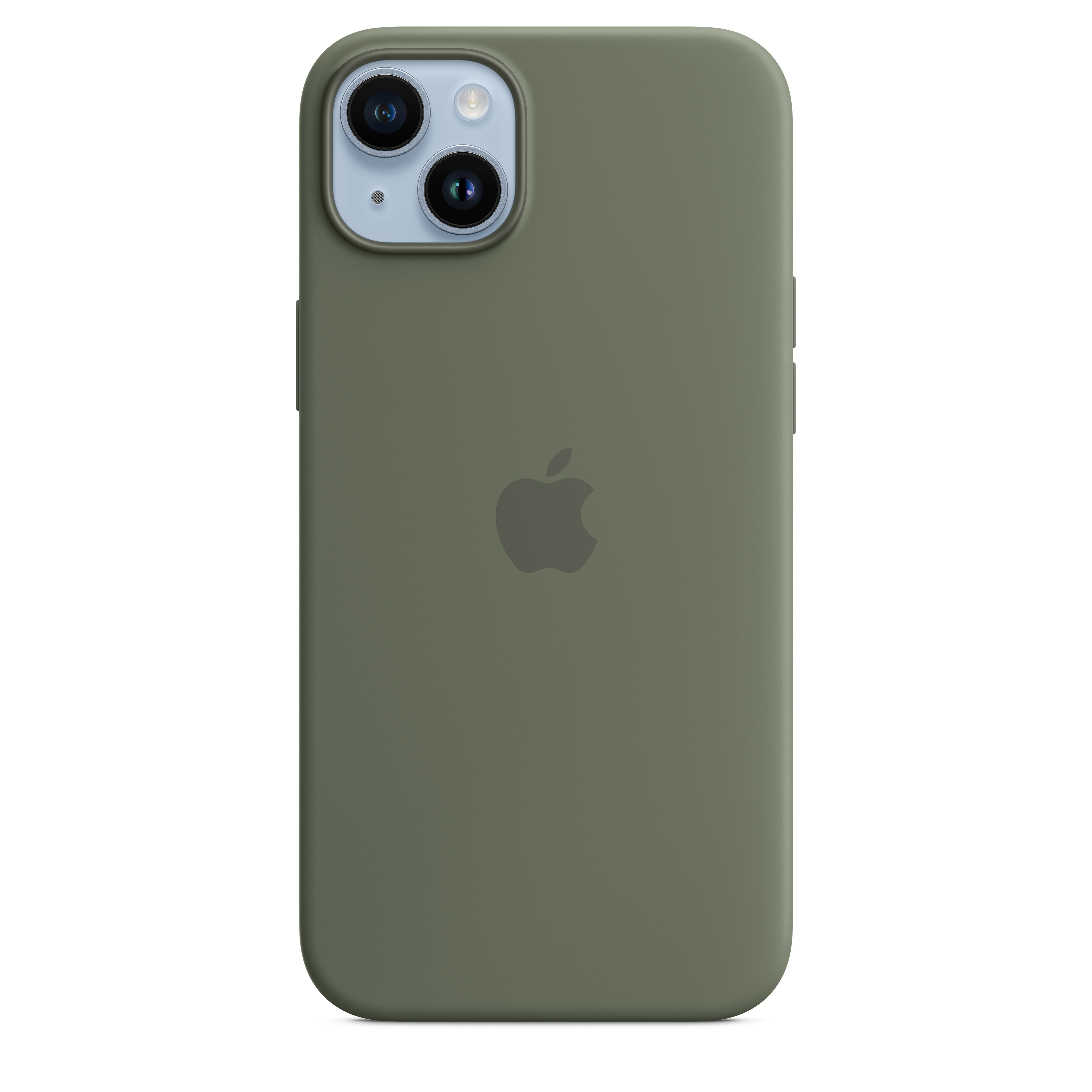 Apple Silikon Case iPhone 14 Plus mit MagSafe (oliv)
