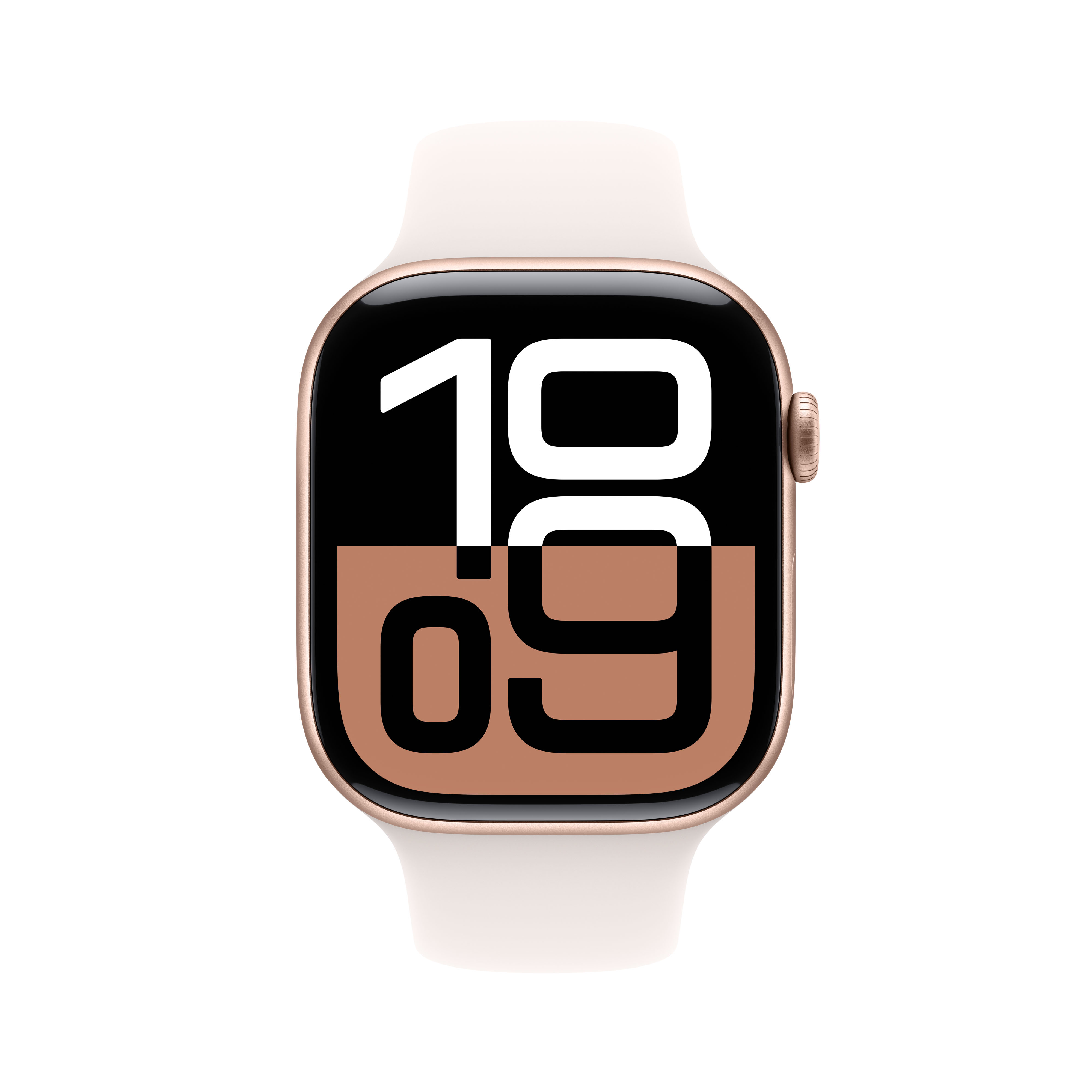 Apple Watch Series 10 GPS + Cellular 46mm Roségold (Rose Gold) Aluminium Gehäuse mit Blassrosa (Light Blush) Sport Band - M/L