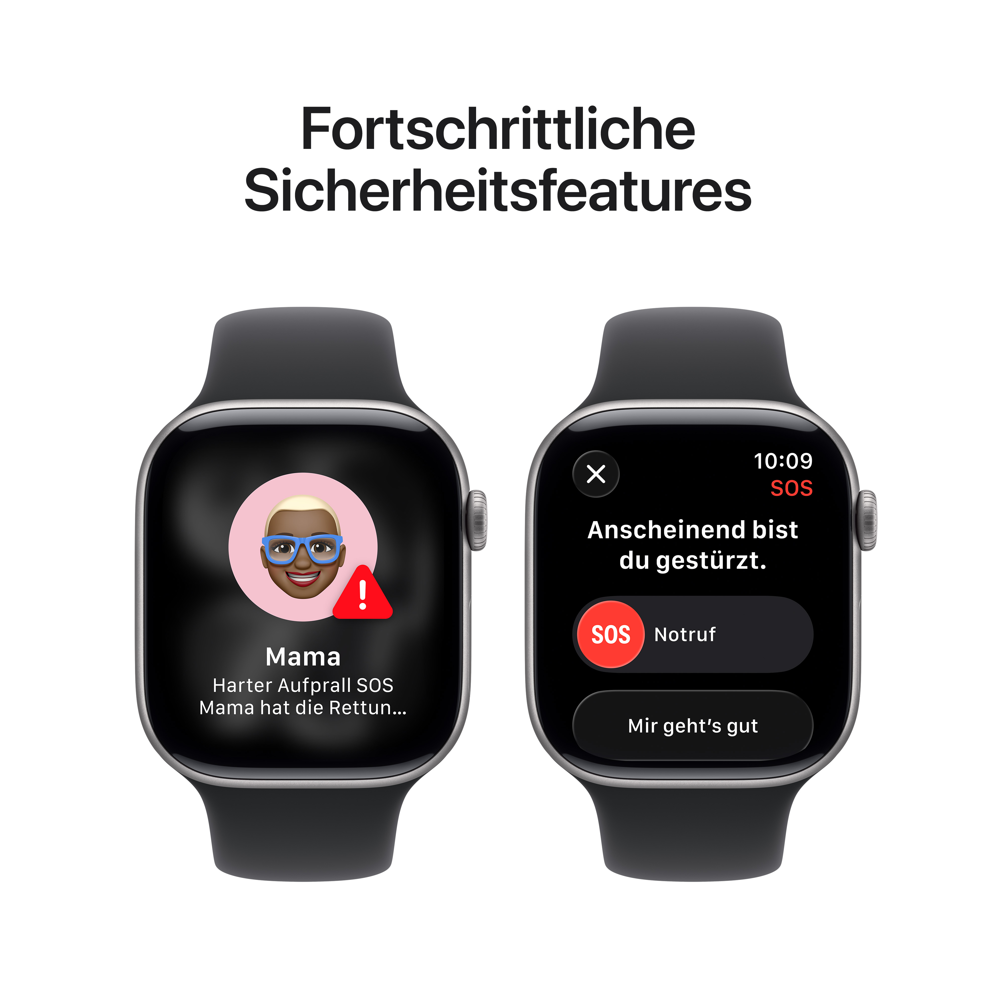 Apple Watch Series 11 GPS 46mm Space Grau (Space Grey) Aluminium Gehäuse mit Schwarz (Black) Sport Band - S/M