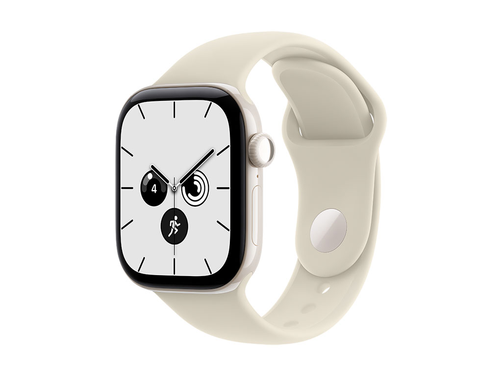 Apple Watch Series 12 GPS + Cellular 42mm Keramikgehäuse Perlweiß, Sportarmband Sand - M/L