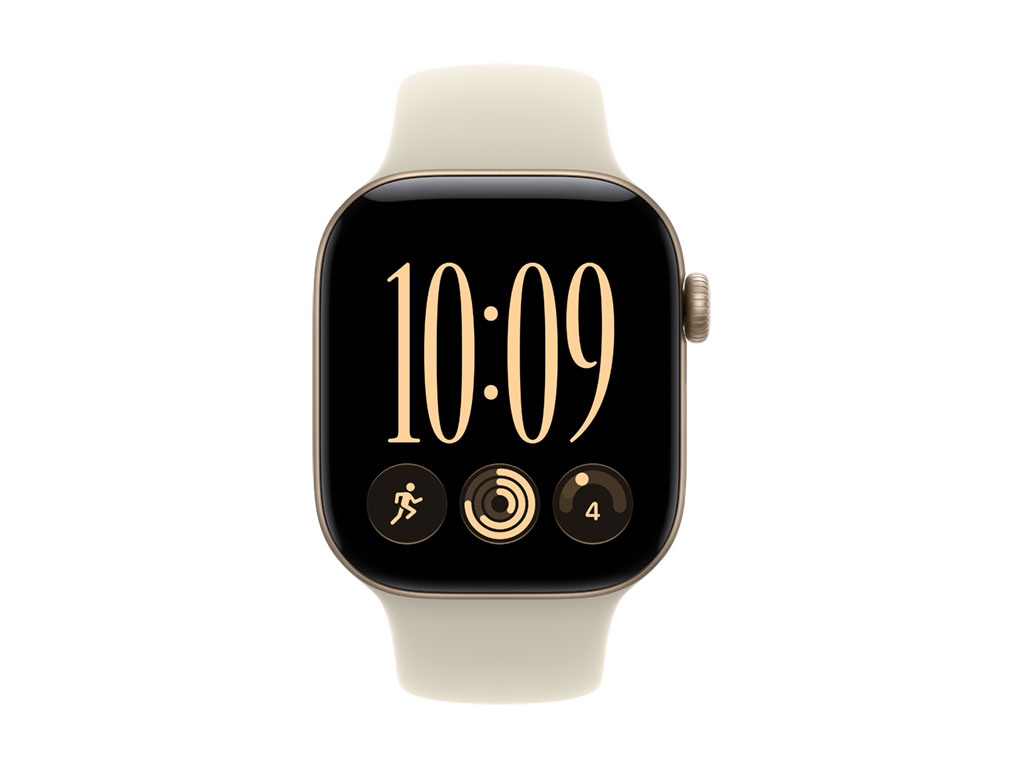Apple Watch Series 12 GPS 42mm Aluminiumgehäuse Lichtgold, Sportarmband Sand - S/M