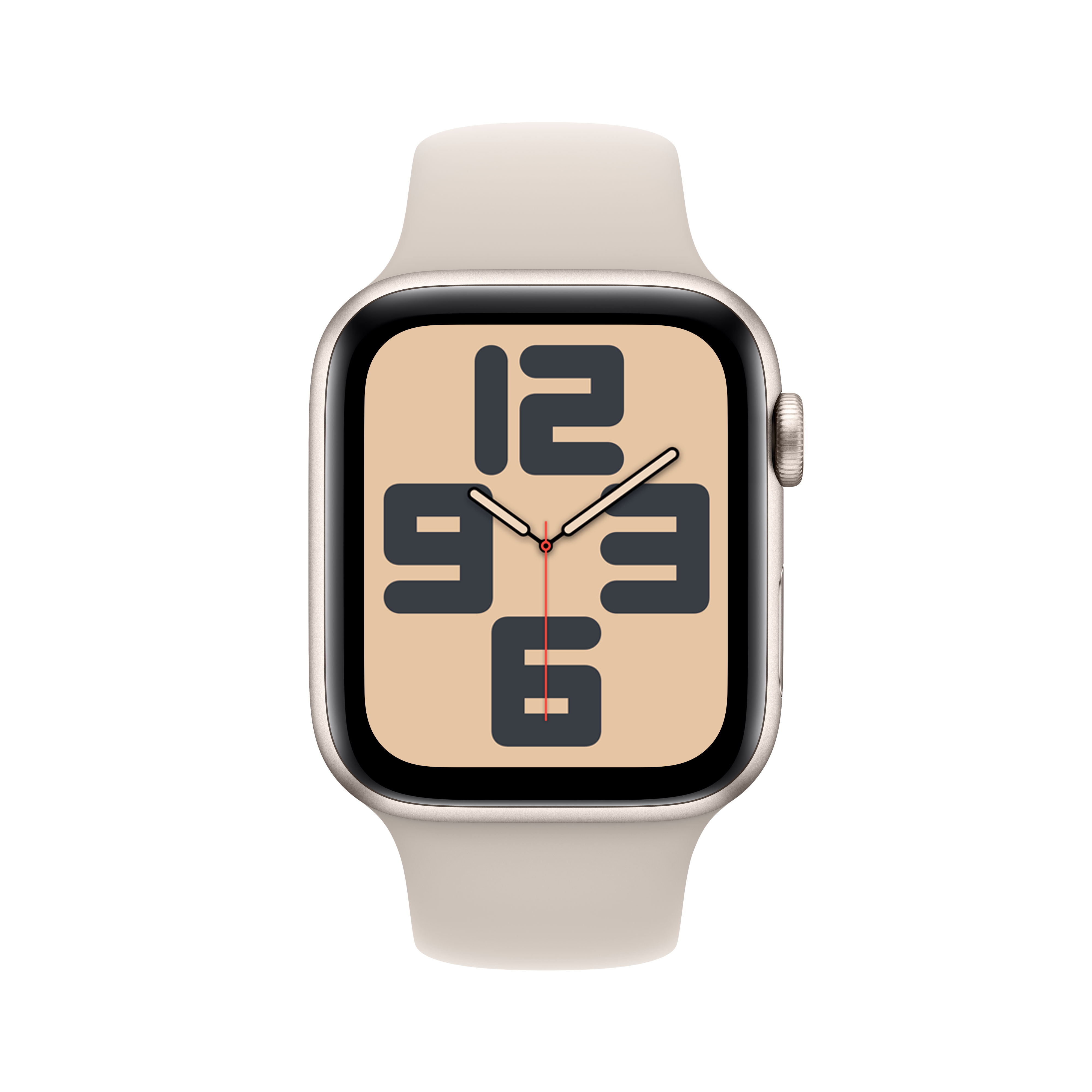 Apple Watch SE GPS 44mm Starlight Aluminium Case mit Starlight Sportband - S/M