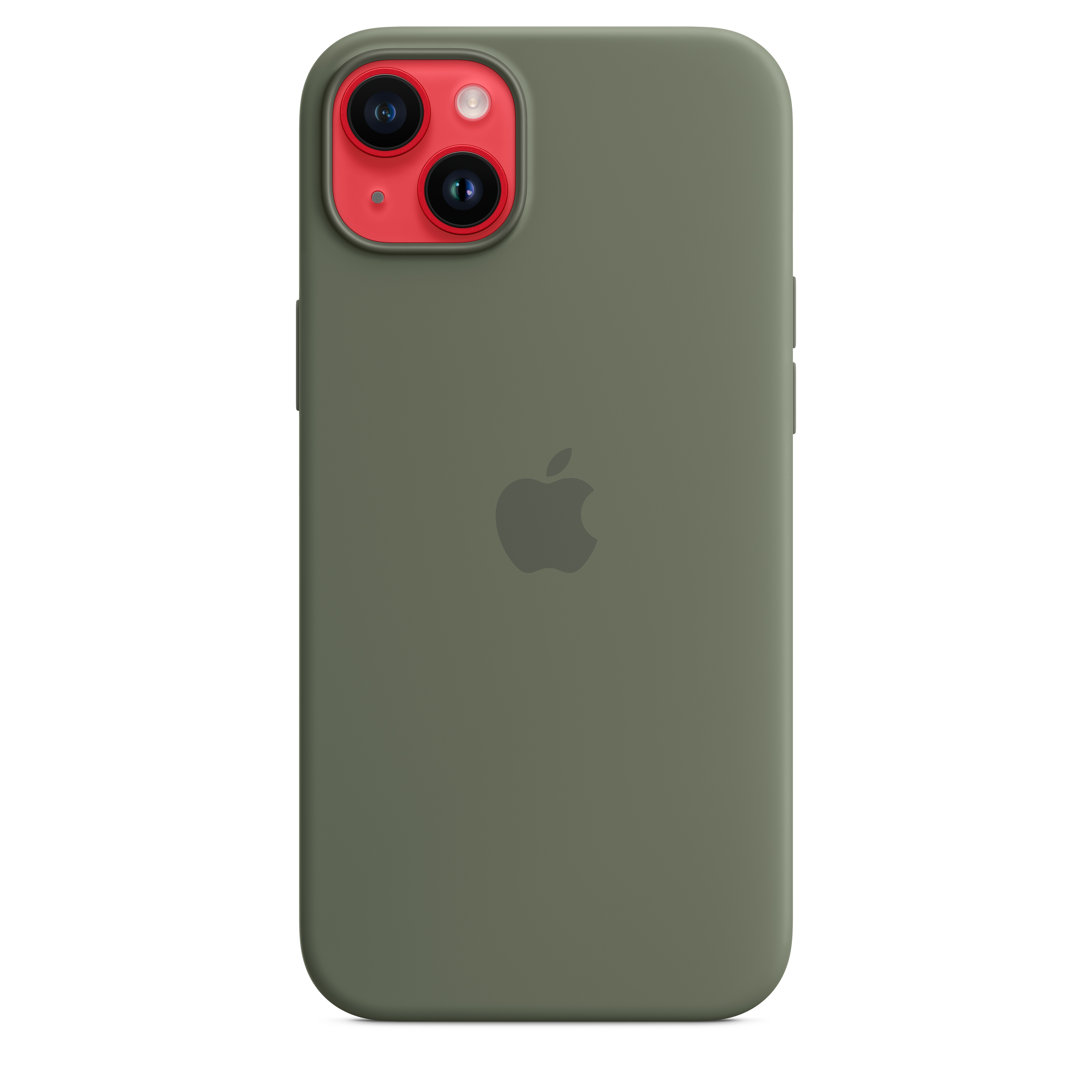 Apple Silikon Case iPhone 14 Plus mit MagSafe (oliv)