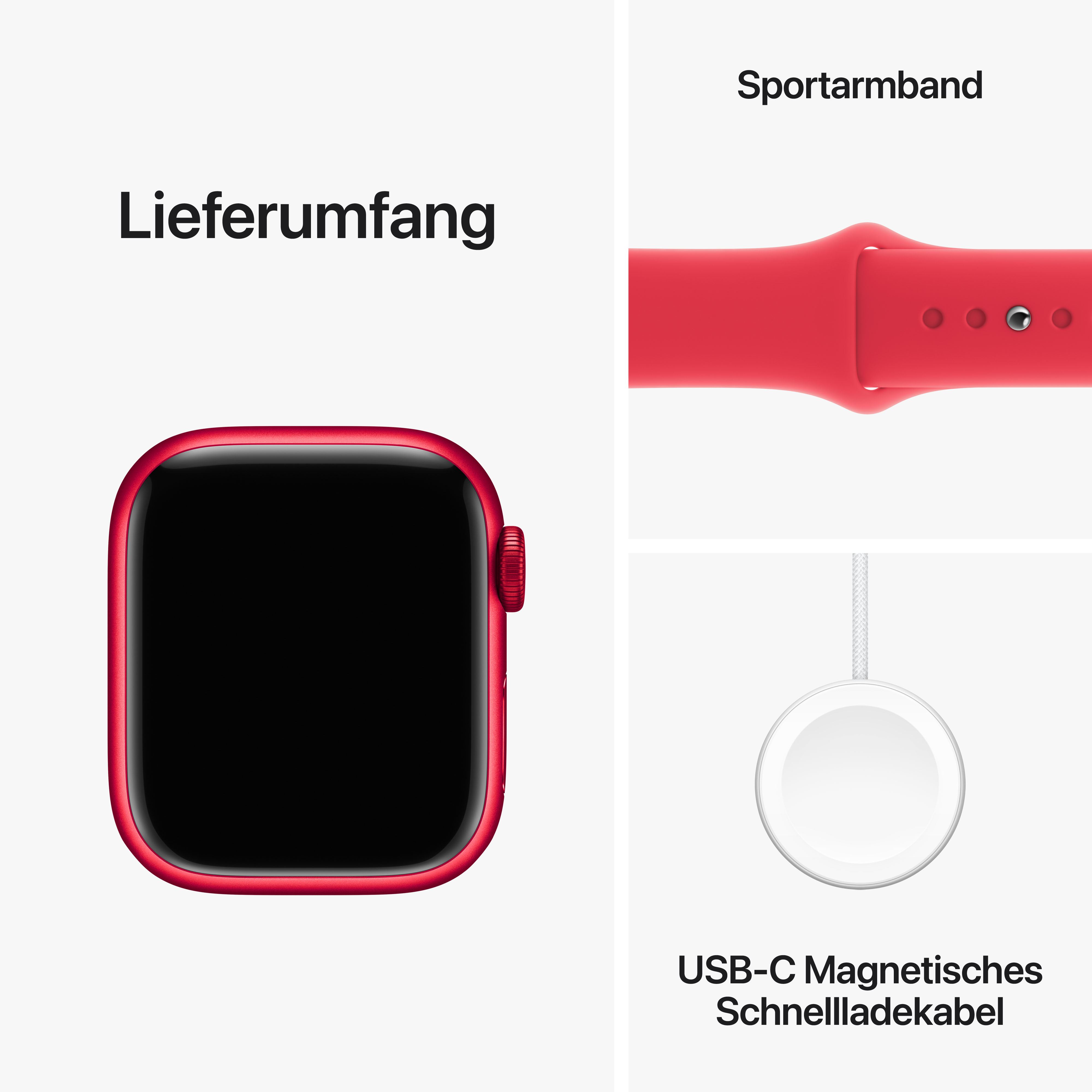 Apple Watch Series 9 GPS 41mm (PRODUCT)RED Aluminium Case mit (PRODUCT)RED Sportband - M/L