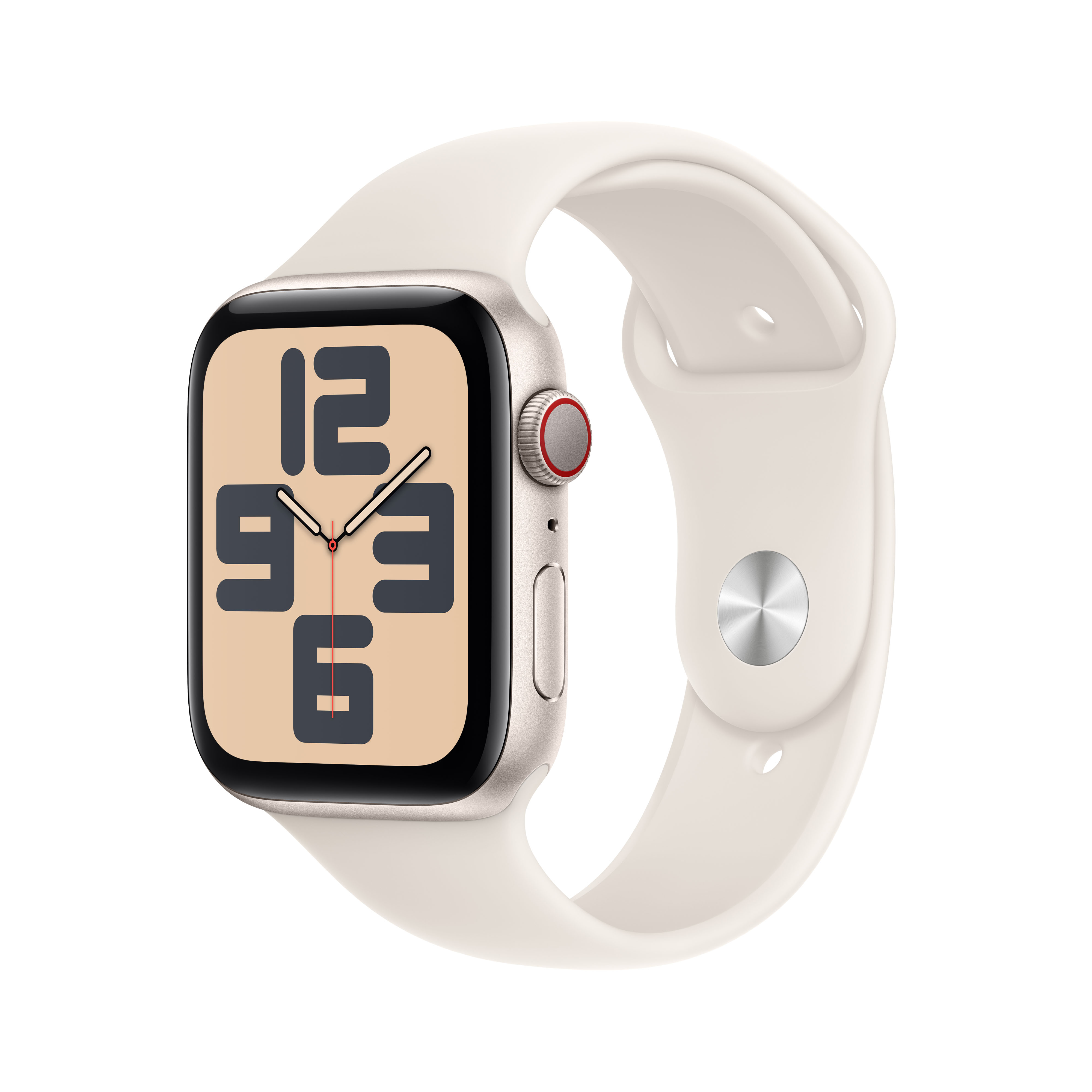 Apple Watch SE GPS + Cellular 44mm Polarstern (Starlight) Aluminium Gehäuse mit Polarstern (Starlight) Sport Band - S/M