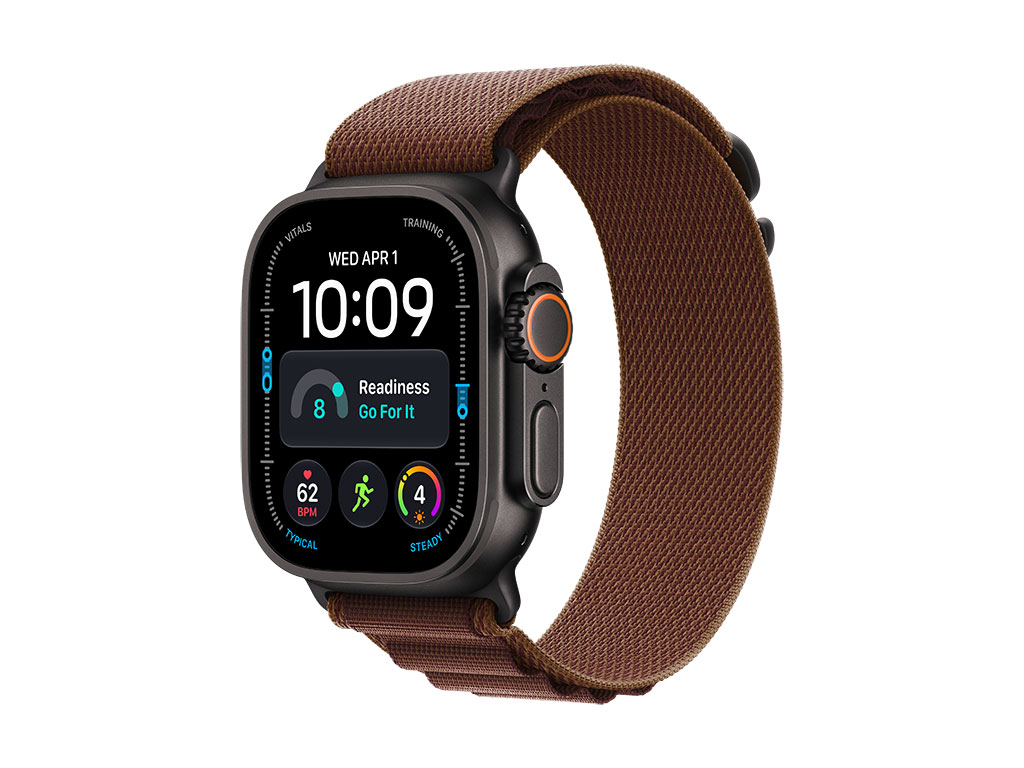 Apple Watch Ultra 4 GPS + Cellular 49mm Titangehäuse Schwarz, Alpine Loop Burgunder - L