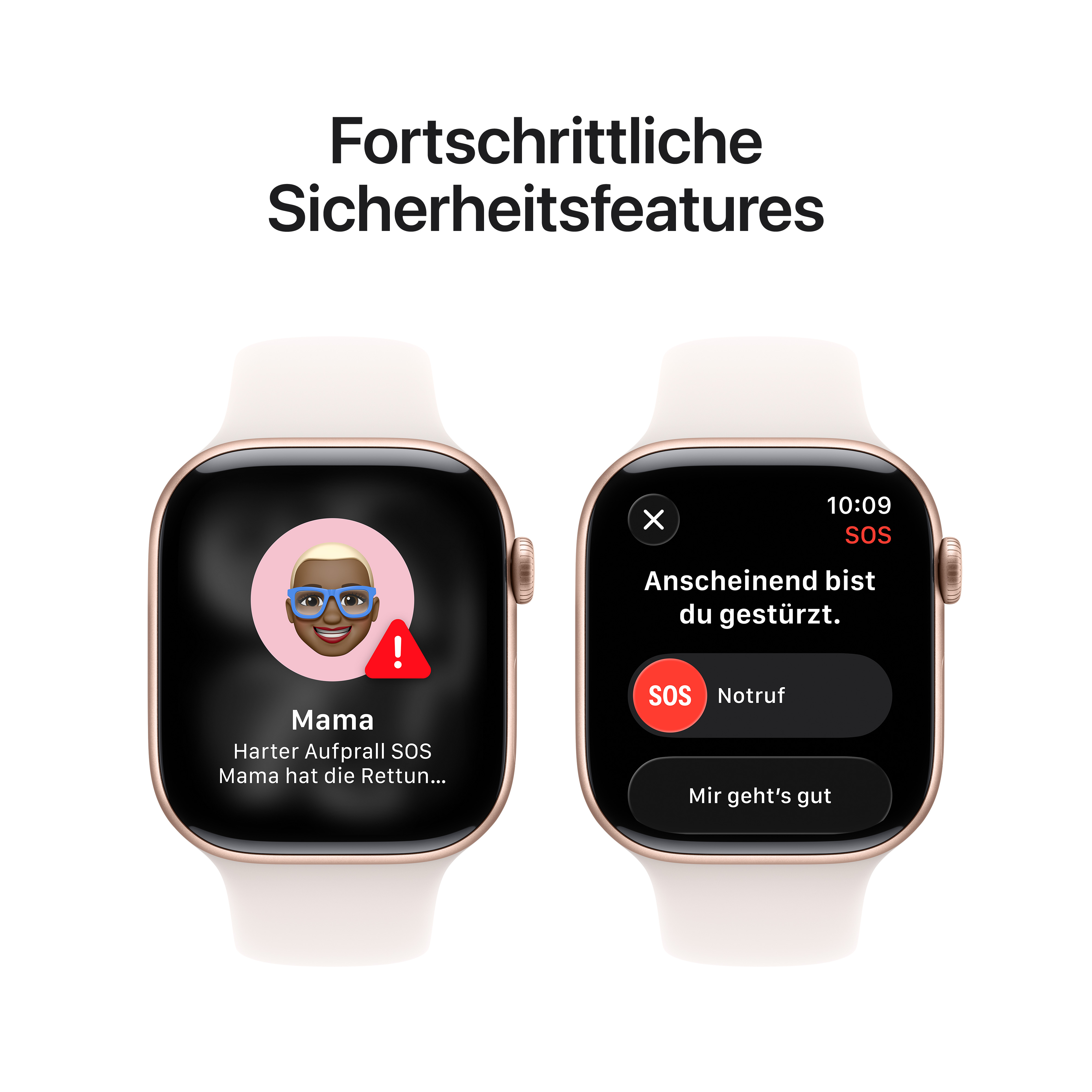 Apple Watch Series 11 GPS 46mm Roségold (Rose Gold) Aluminium Gehäuse mit Blassrosa (Light Blush) Sport Band - S/M