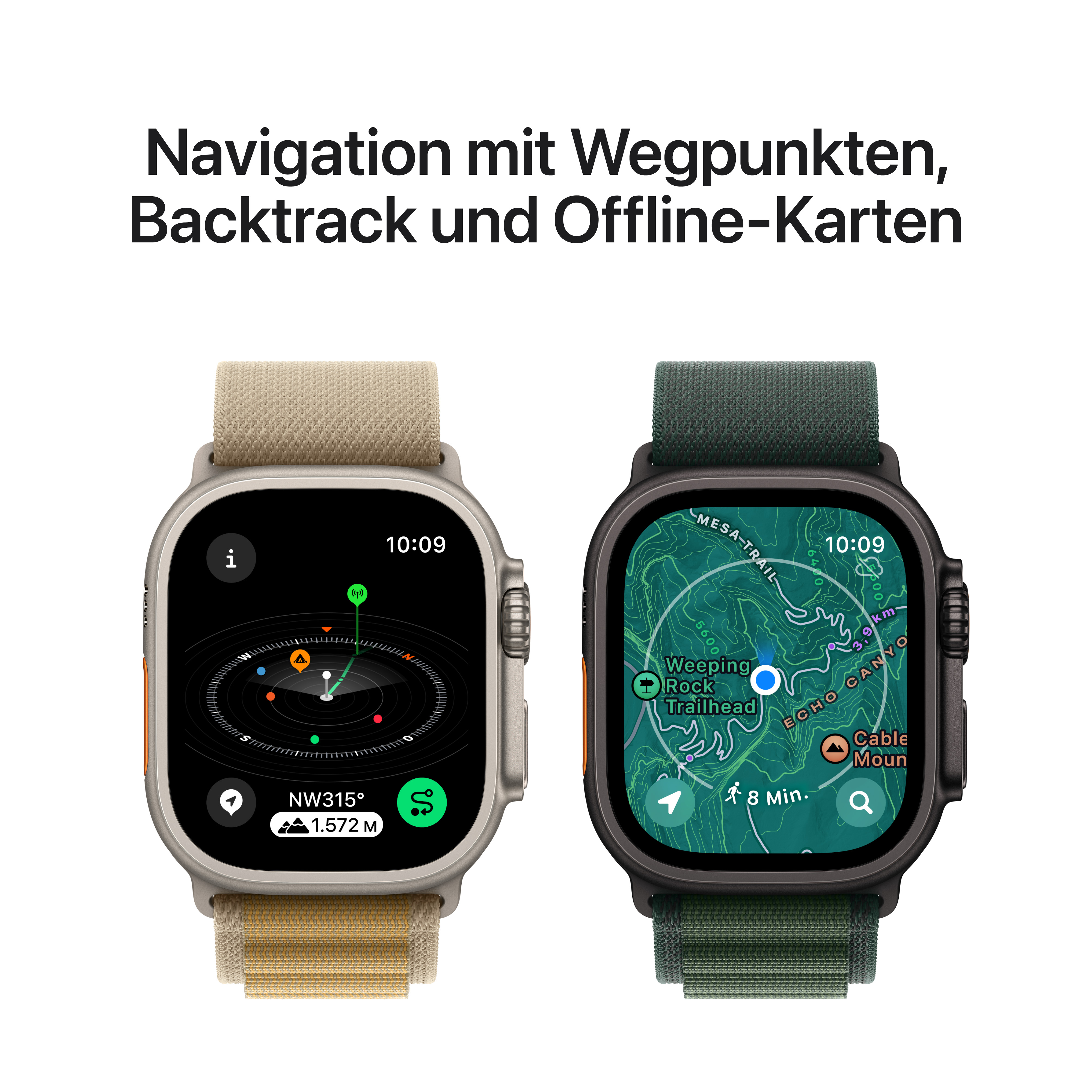 Apple Watch Ultra 2 GPS + Cellular 49mm Schwarz (Black) Titanium Gehäuse mit Schwarz (Black) Titanium Milanese Loop - M