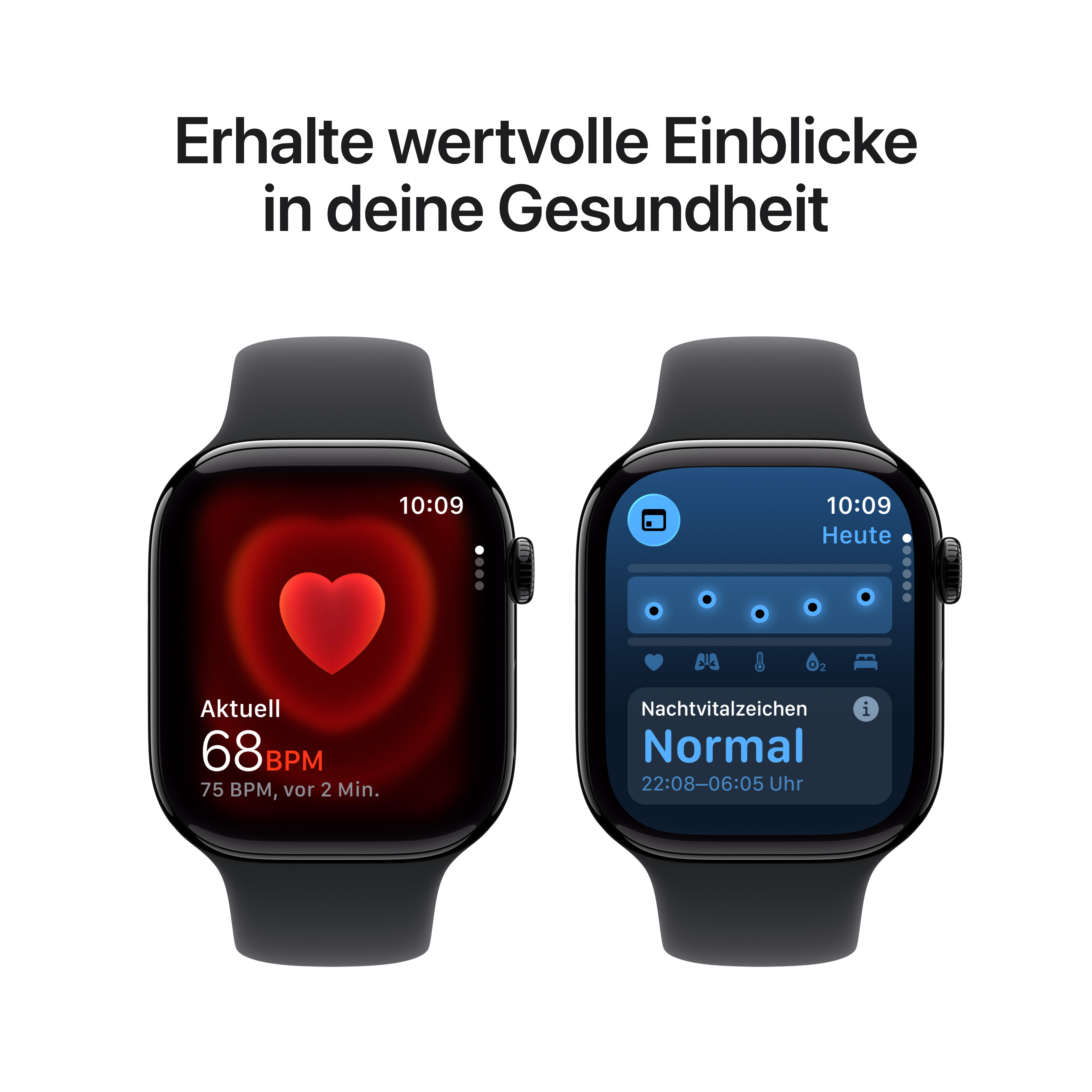 Apple Watch Series 11 GPS 46mm Diamantschwarz (Jet Black) Aluminium Gehäuse mit Schwarz (Black) Sport Band - S/M