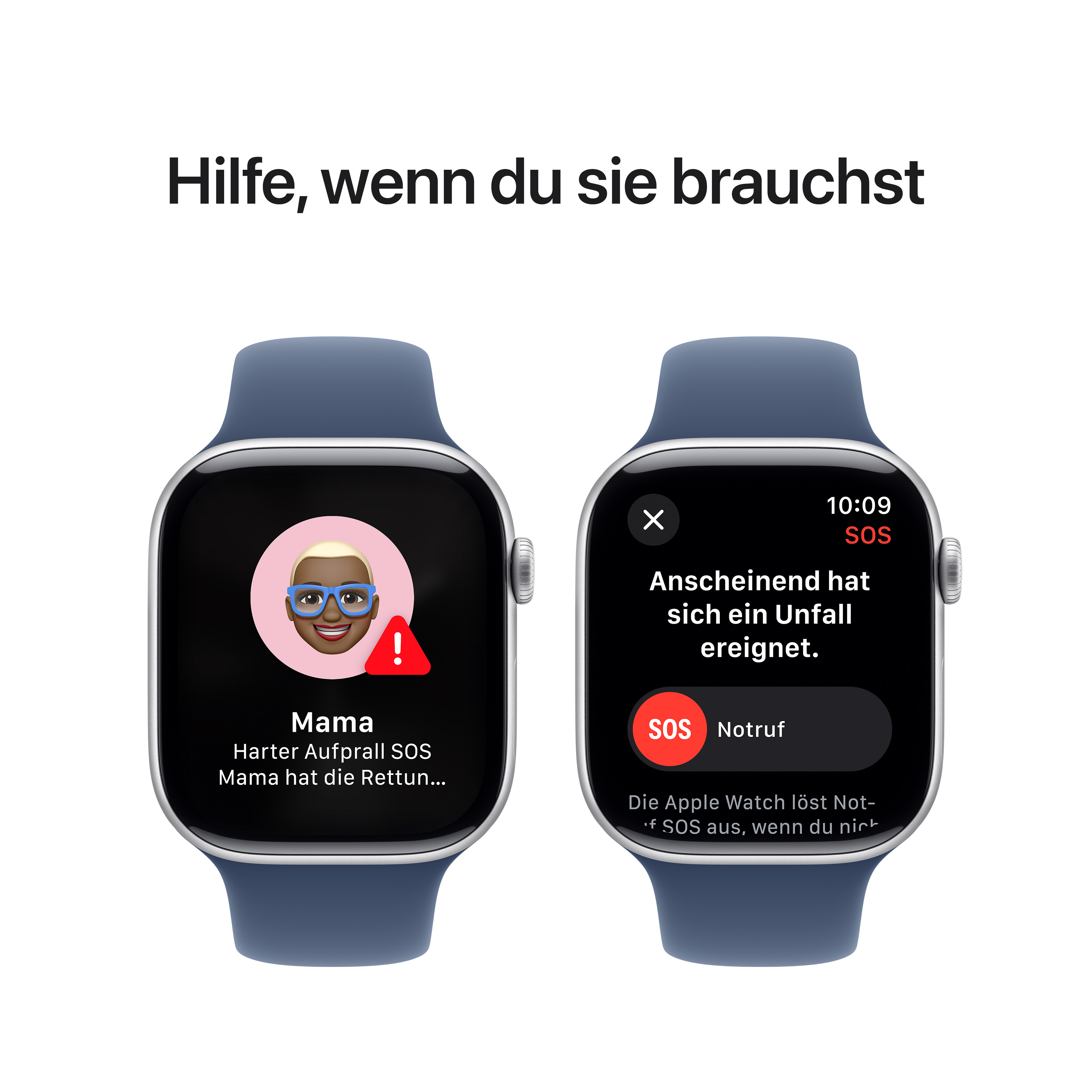 Apple Watch Series 10 GPS + Cellular 46mm Silber (Silver) Aluminium Gehäuse mit Denim Sport Band - S/M
