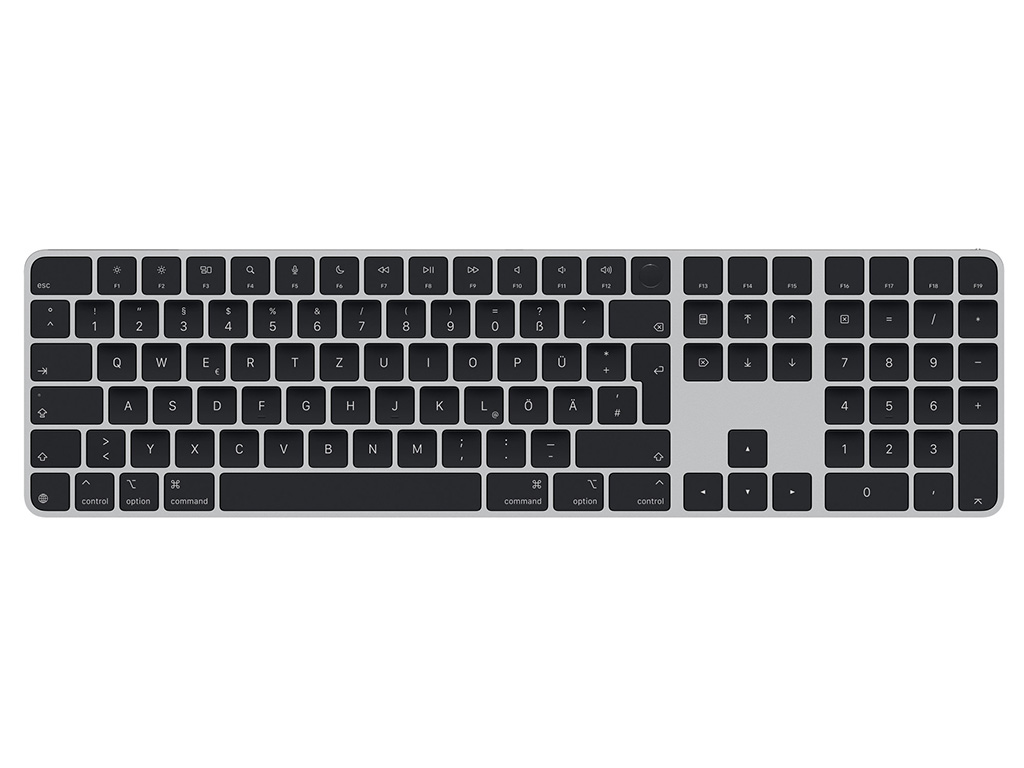 Magic Keyboard mit Touch ID und Ziffern­block – Schwarze Tasten (2024) Deutsch