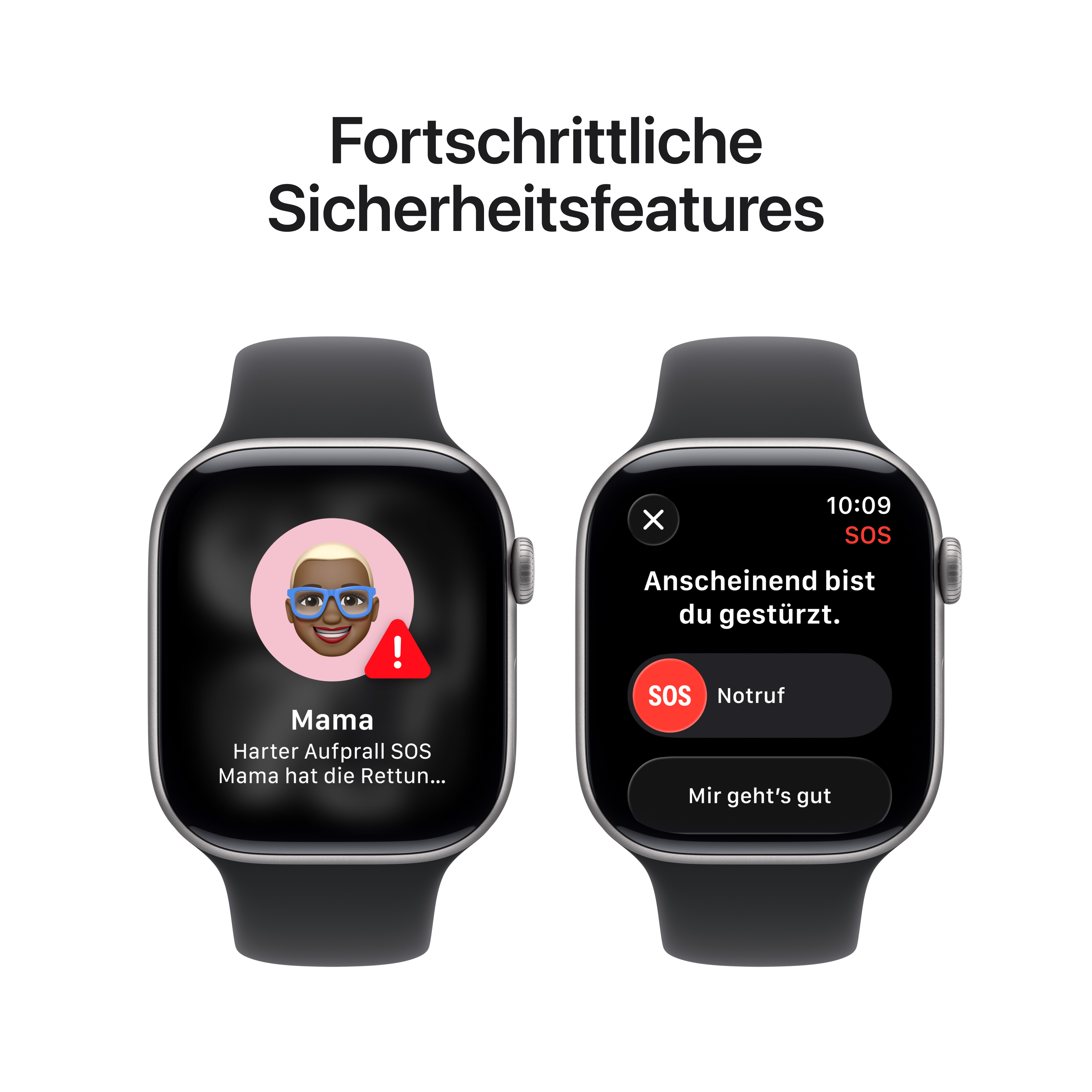 Apple Watch Series 11 GPS + Cellular 46mm Space Grau (Space Grey) Aluminium Gehäuse mit Schwarz (Black) Sport Band - M/L