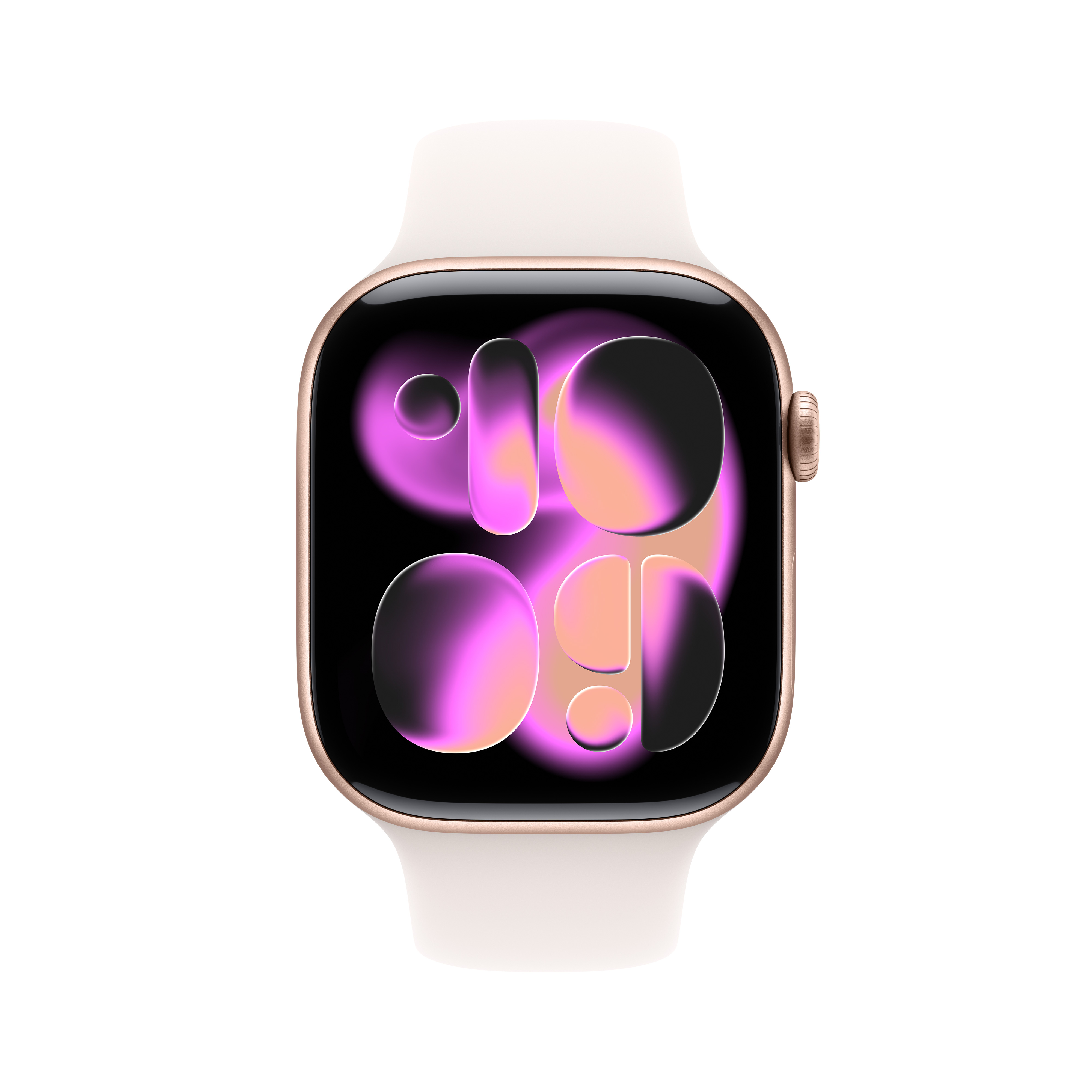 Apple Watch Series 11 GPS 46mm Roségold (Rose Gold) Aluminium Gehäuse mit Blassrosa (Light Blush) Sport Band - S/M