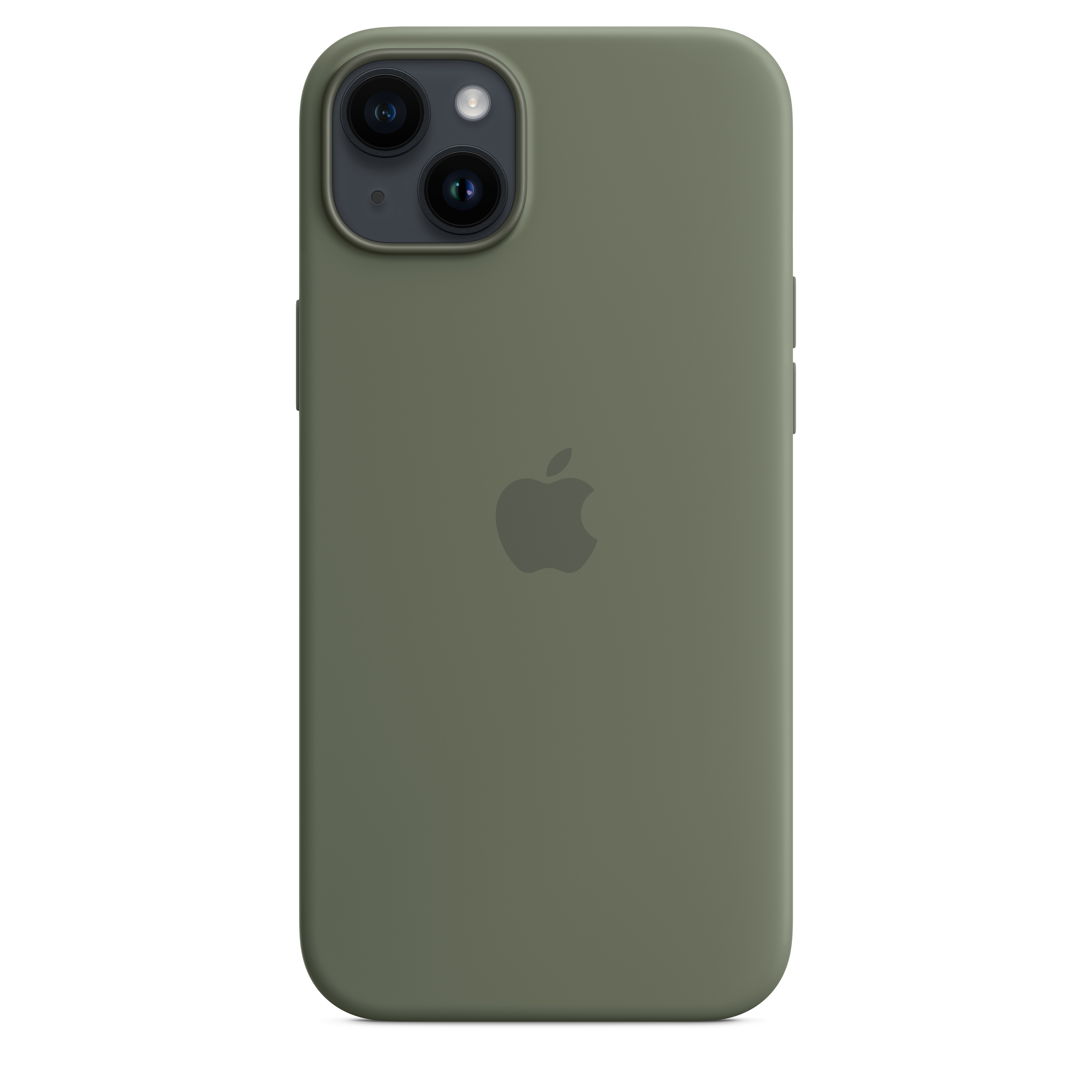 Apple Silikon Case iPhone 14 Plus mit MagSafe (oliv)