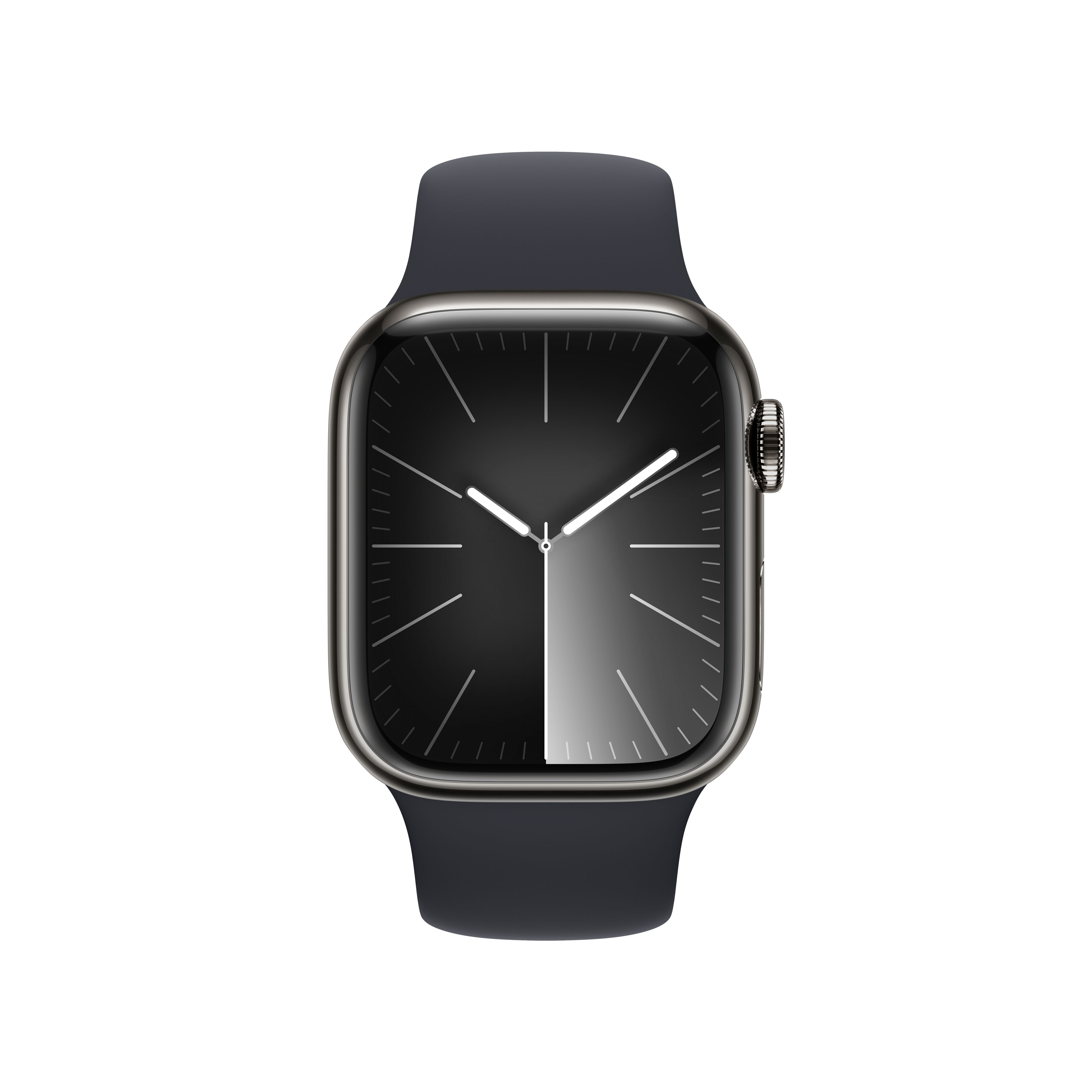Apple Watch Series 9 GPS + Cellular 41mm Graphite Edelstahl Case mit Midnight Sportband - M/L