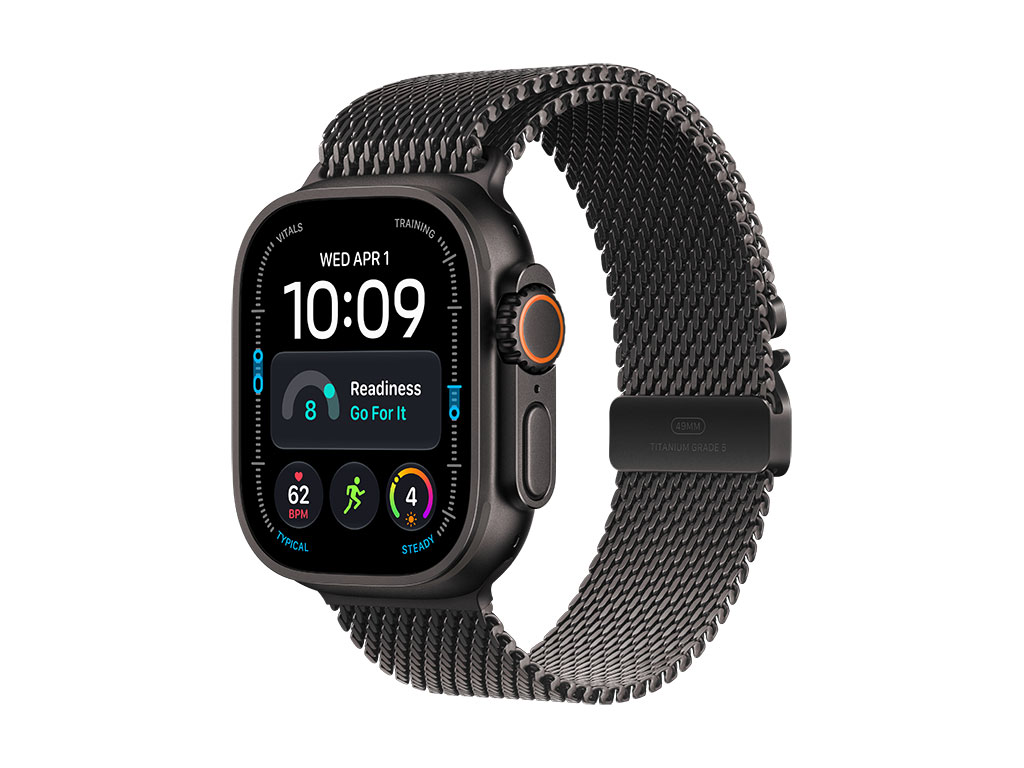 Apple Watch Ultra 4 GPS + Cellular 49mm Titangehäuse Schwarz, Milanaise Armband Titan Schwarz - M