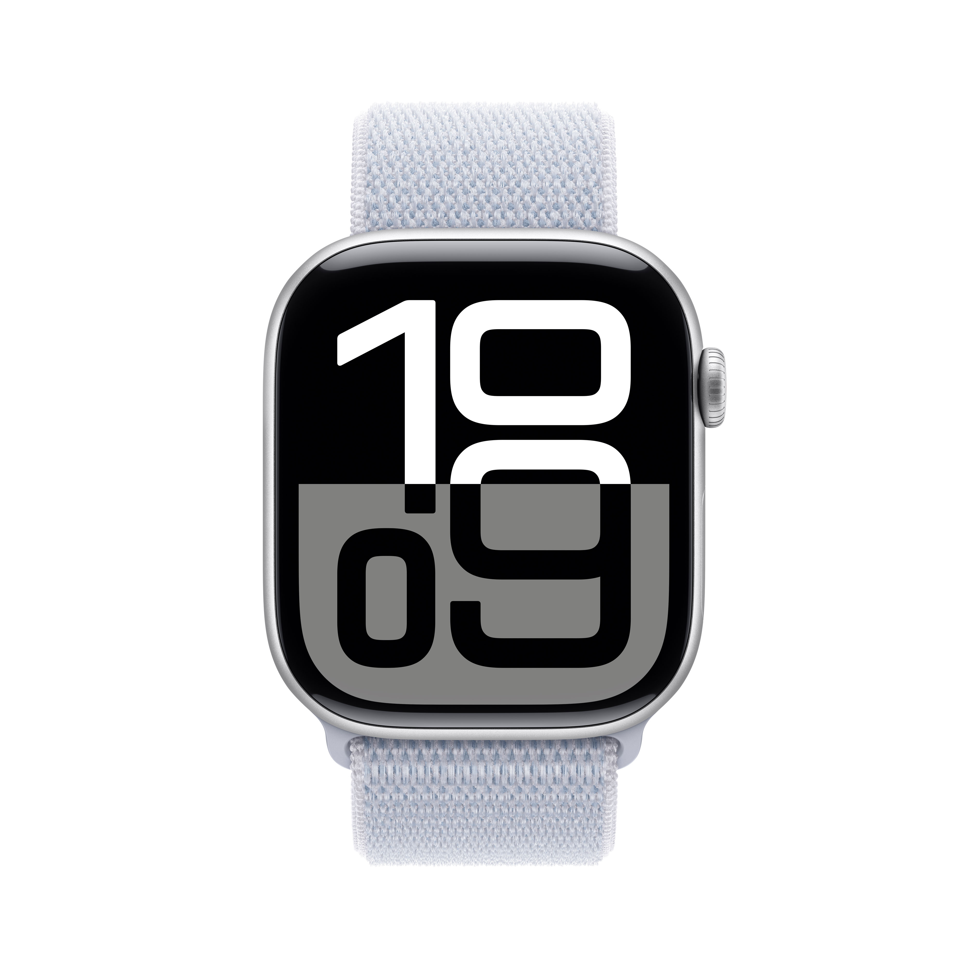 Apple Watch Series 10 GPS + Cellular 46mm Silber (Silver) Aluminium Gehäuse mit Blaue Wolke (Blue Cloud) Sport Loop