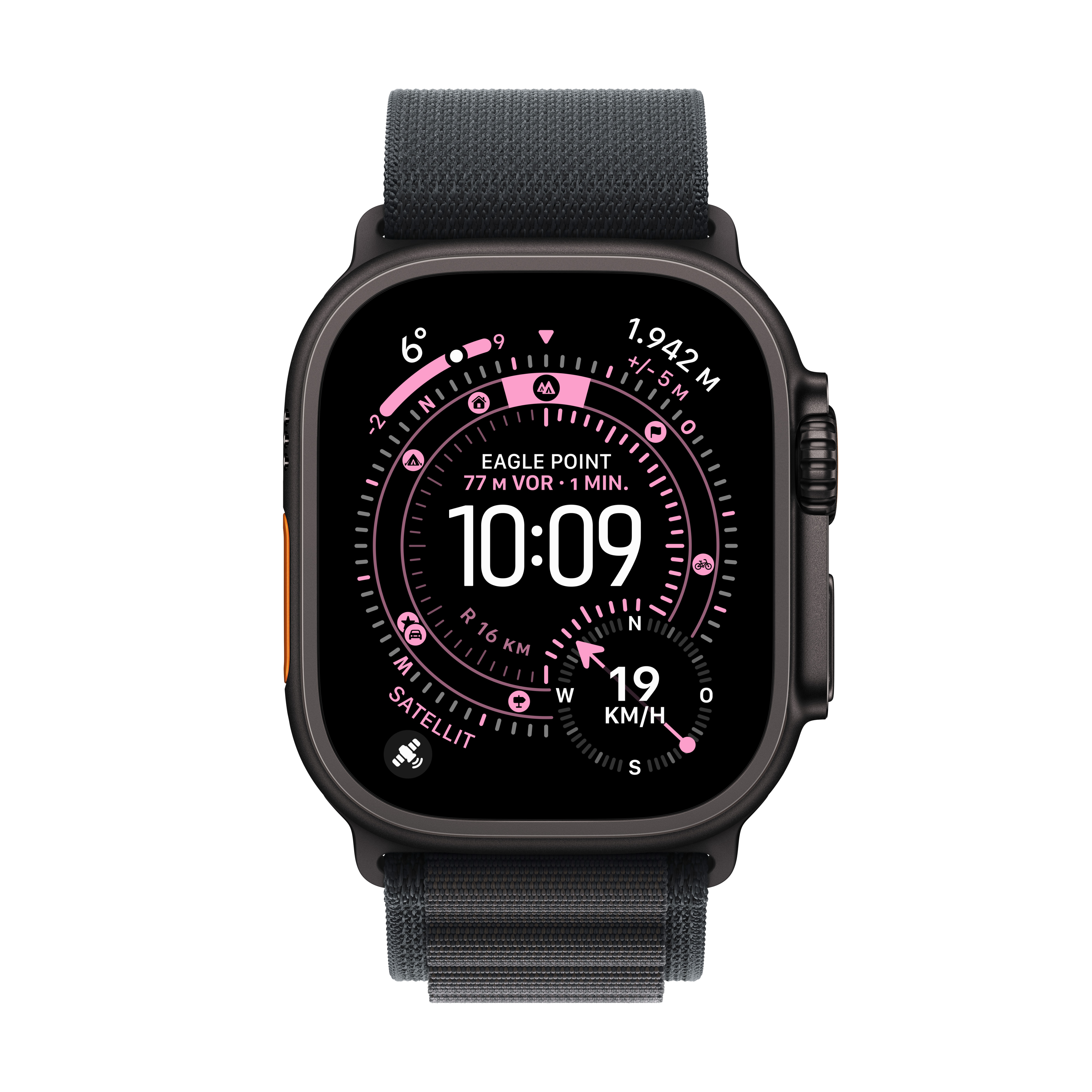 Apple Watch Ultra 3 GPS + Cellular 49mm Schwarz (Black) Titan Gehäuse mit Schwarz (Black) Alpine Loop - Small