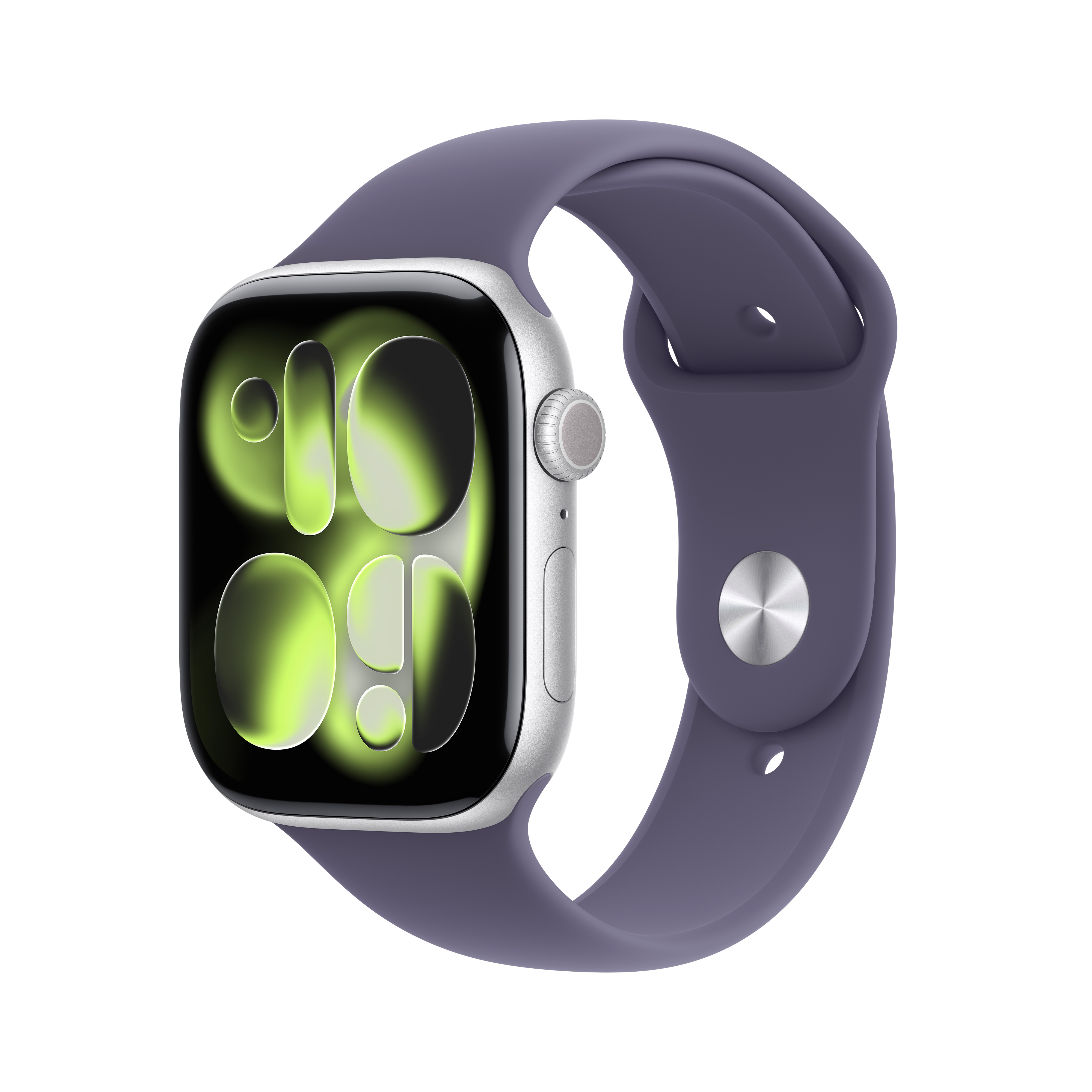 Apple Watch Series 11 GPS 46mm Silber (Silver) Aluminium Gehäuse mit Nebelviolett (Purple Fog) Sport Band - S/M