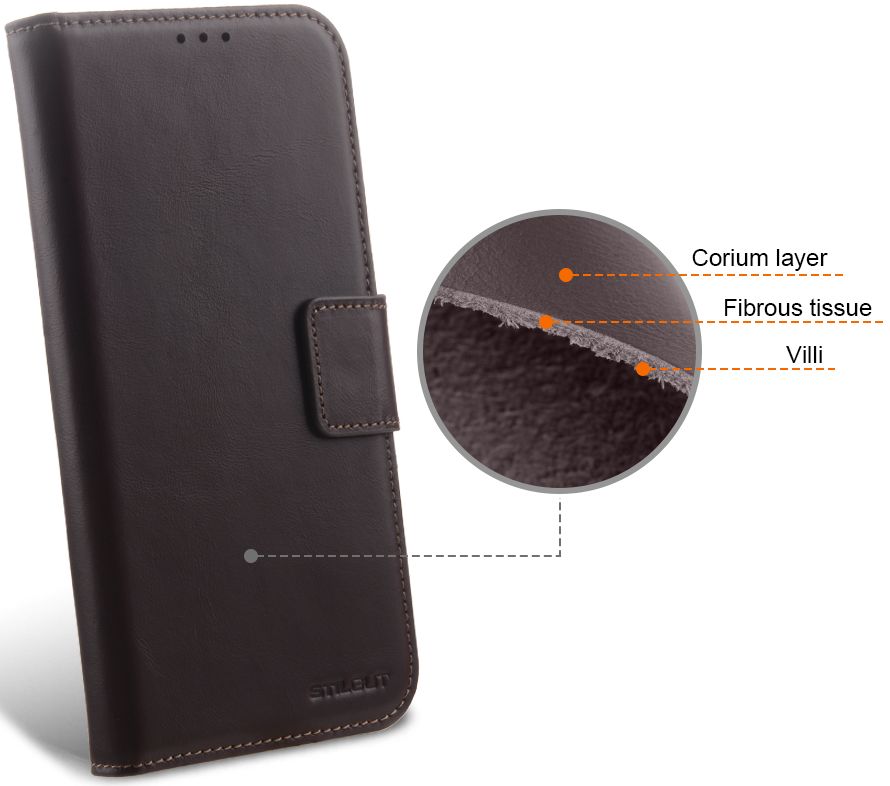 StilGut - iPhone 15 Flip Cover Talis 2-in-1 mit Kartenfach Braun
