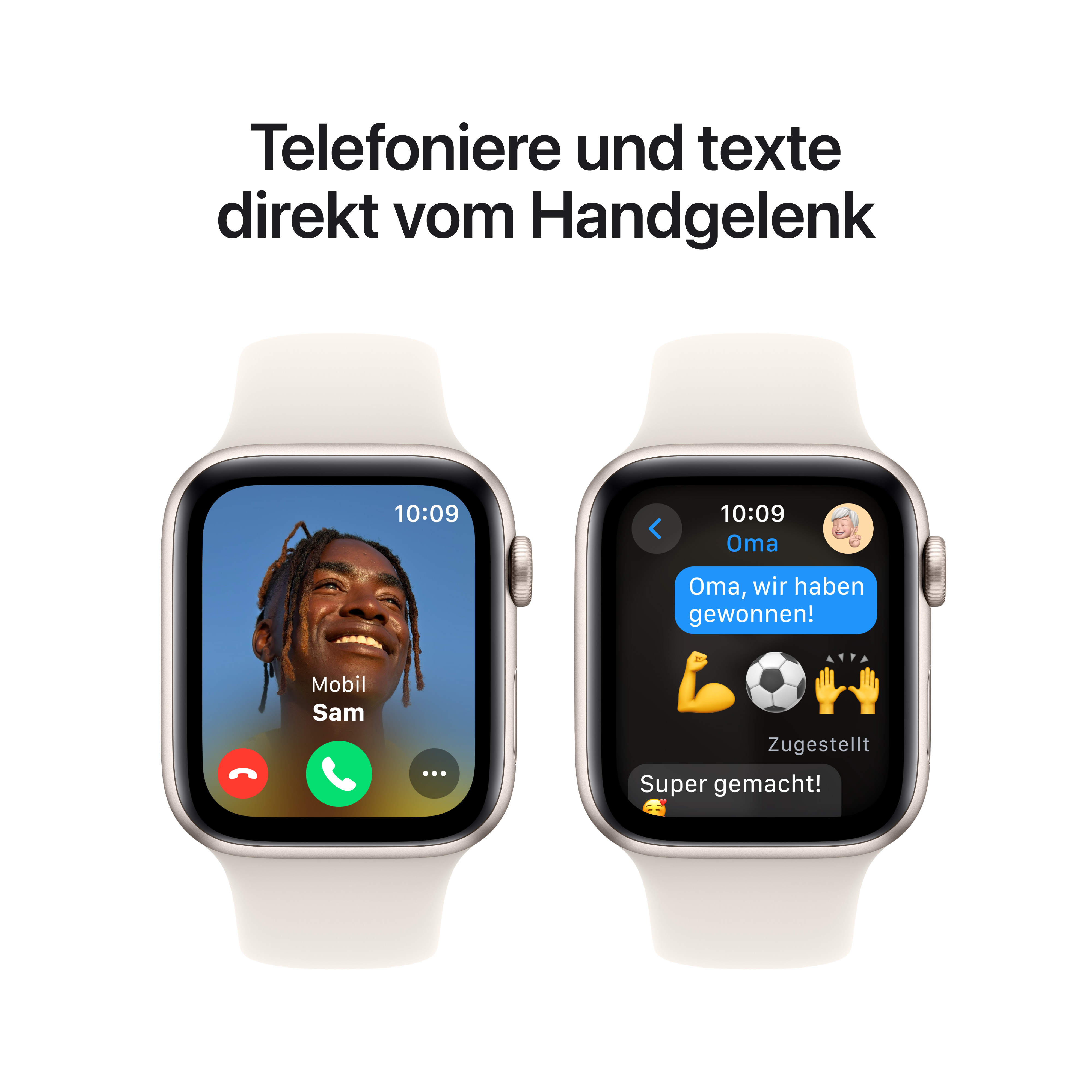 Apple Watch SE GPS 44mm Polarstern (Starlight) Aluminium Gehäuse mit Polarstern (Starlight) Sport Band - M/L