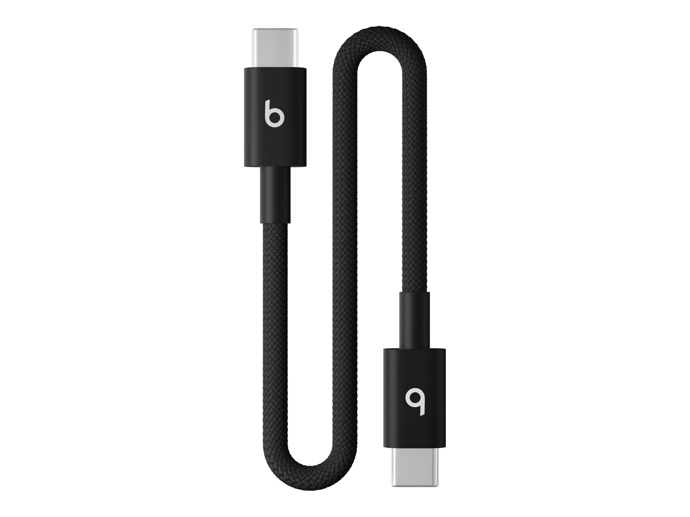 Beats USB‑C auf USB‑C Gewebtes kurzes Kabel (20 cm) – Power-Schwarz