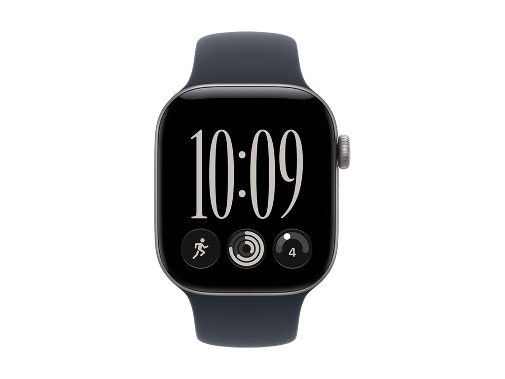 Apple Watch Series 12 GPS + Cellular 42mm Aluminiumgehäuse Space Grau, Sportarmband Navyblau - S/M