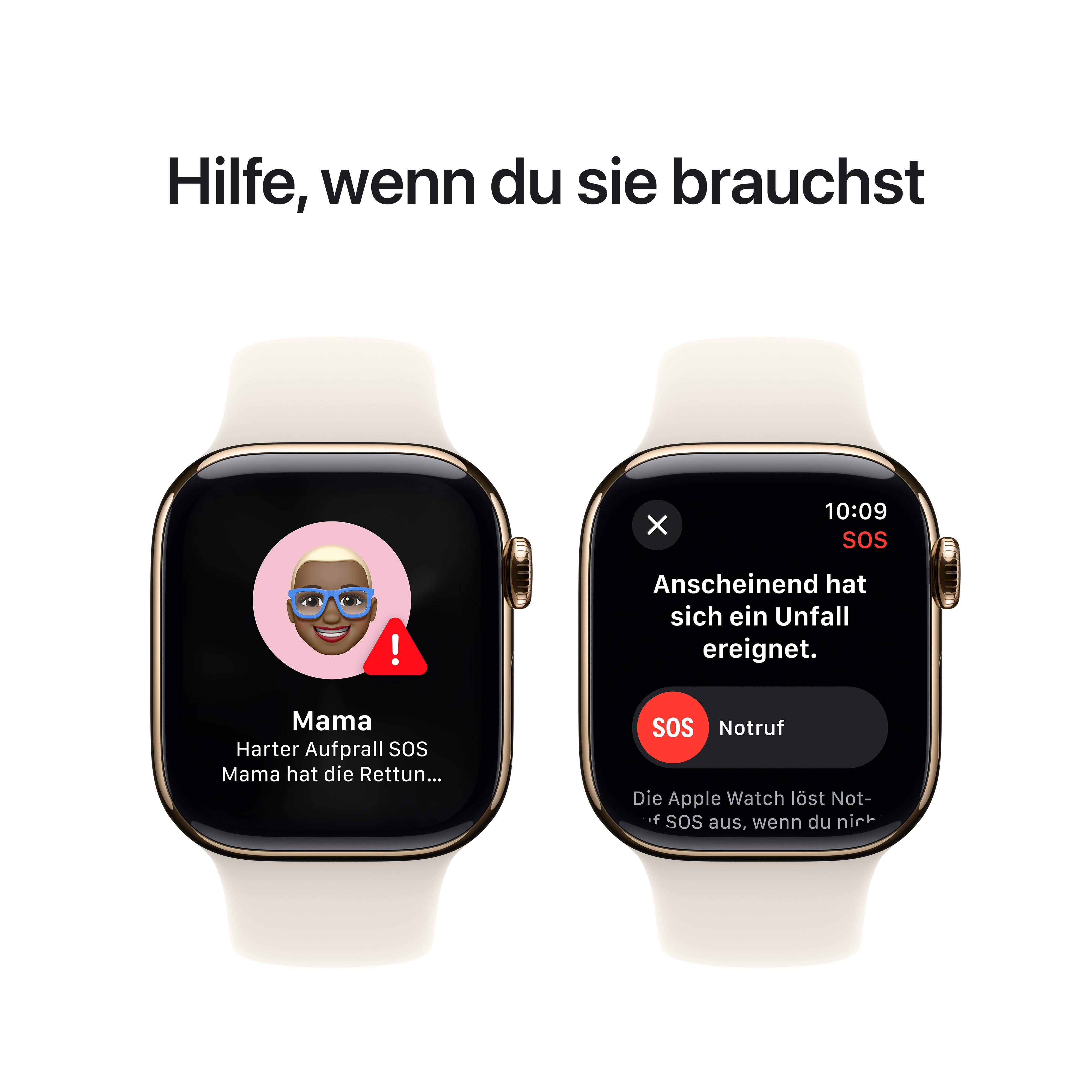 Apple Watch Series 10 GPS + Cellular 42mm Gold Titanium Gehäuse mit Polarstern (Starlight) Sport Band - M/L