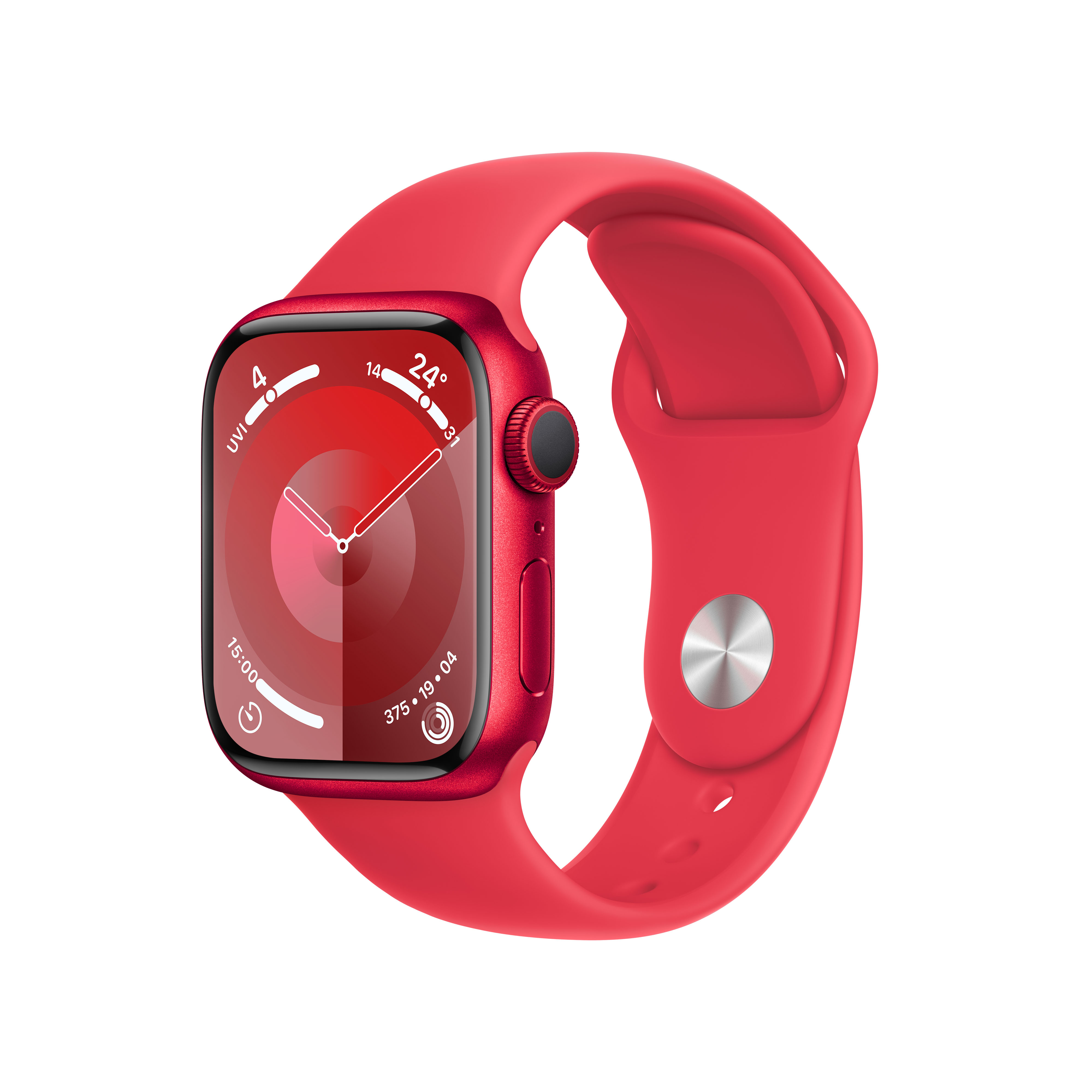 Apple Watch Series 9 GPS 41mm (PRODUCT)RED Aluminium Case mit (PRODUCT)RED Sportband - M/L