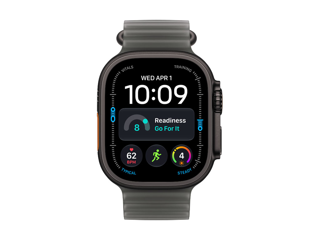 Apple Watch Ultra 4 GPS + Cellular 49mm Titangehäuse Schwarz, Ocean Armband Halbtransparentes Schwarz