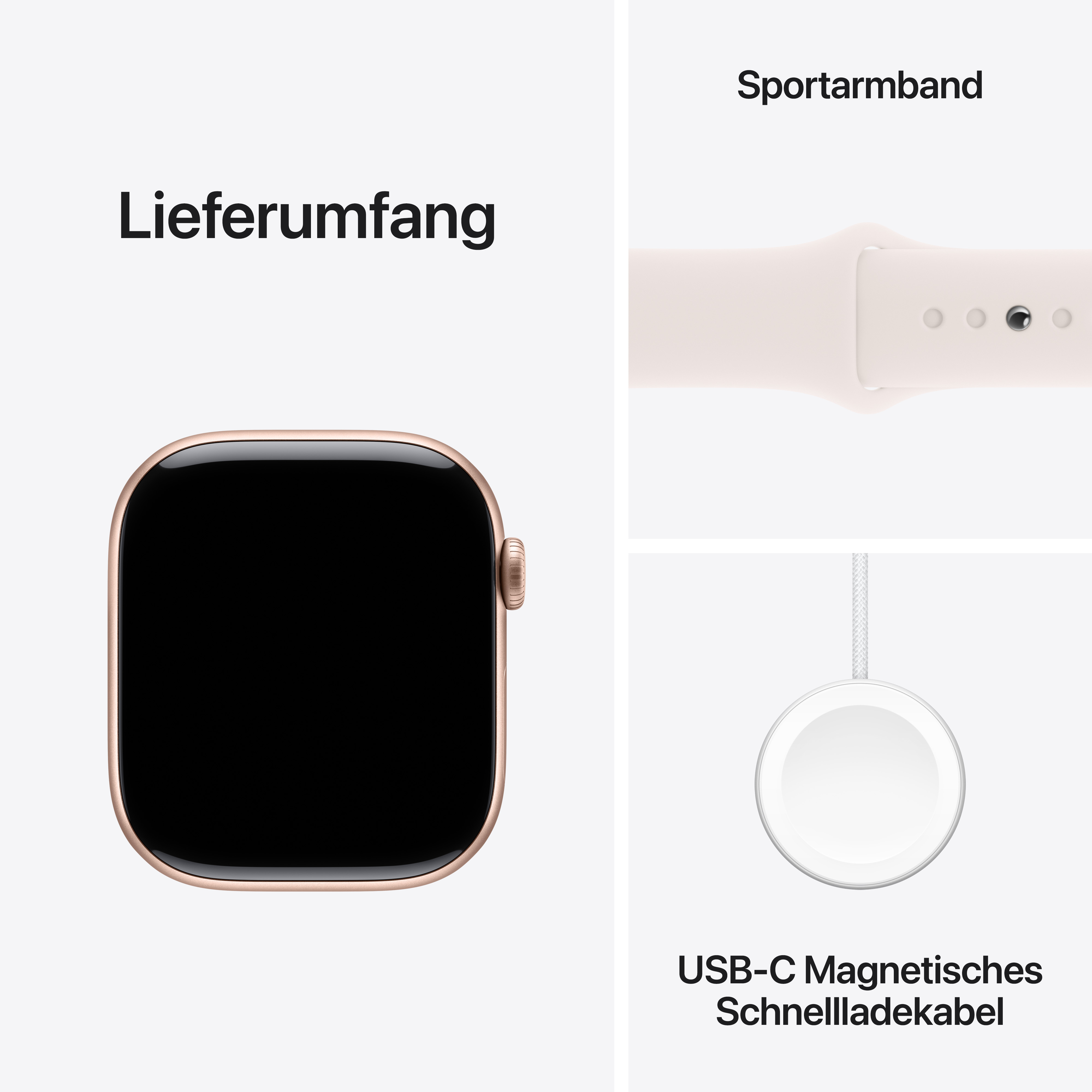Apple Watch Series 10 GPS + Cellular 46mm Roségold (Rose Gold) Aluminium Gehäuse mit Blassrosa (Light Blush) Sport Band - M/L