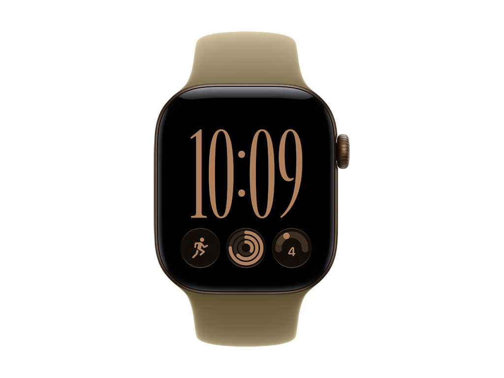 Apple Watch Series 12 GPS + Cellular 42mm Aluminiumgehäuse Dunkelbronze, Sportarmband Oliv - S/M
