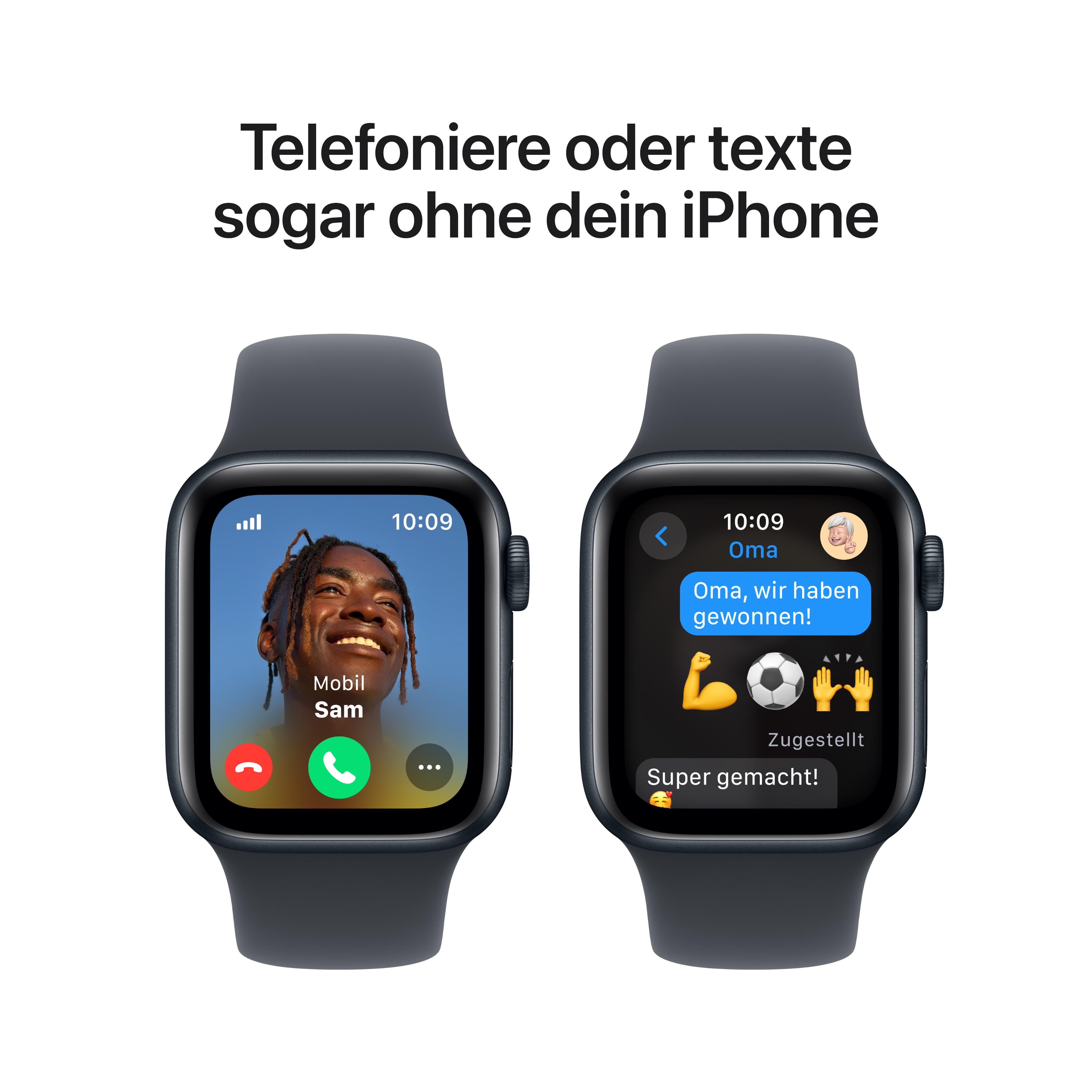 Apple Watch SE GPS + Cellular 40mm Mitternacht (Midnight) Aluminium Gehäuse mit Mitternacht (Midnight) Sport Band - M/L
