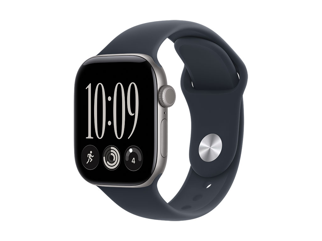 Apple Watch Series 12 GPS 42mm Aluminiumgehäuse Space Grau, Sportarmband Navyblau - S/M