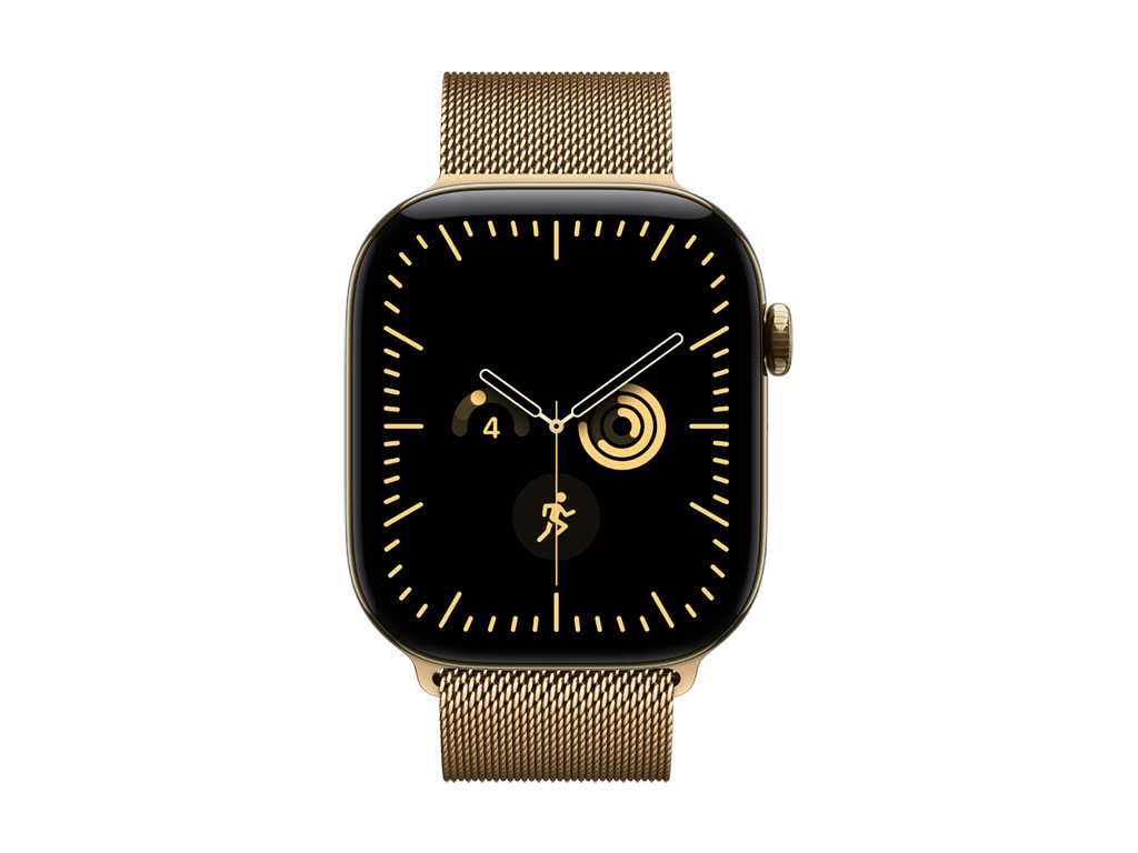 Apple Watch Series 12 GPS + Cellular 46mm Titangehäuse Brillantgold, Milanaise Armband Brillantgold - M/L