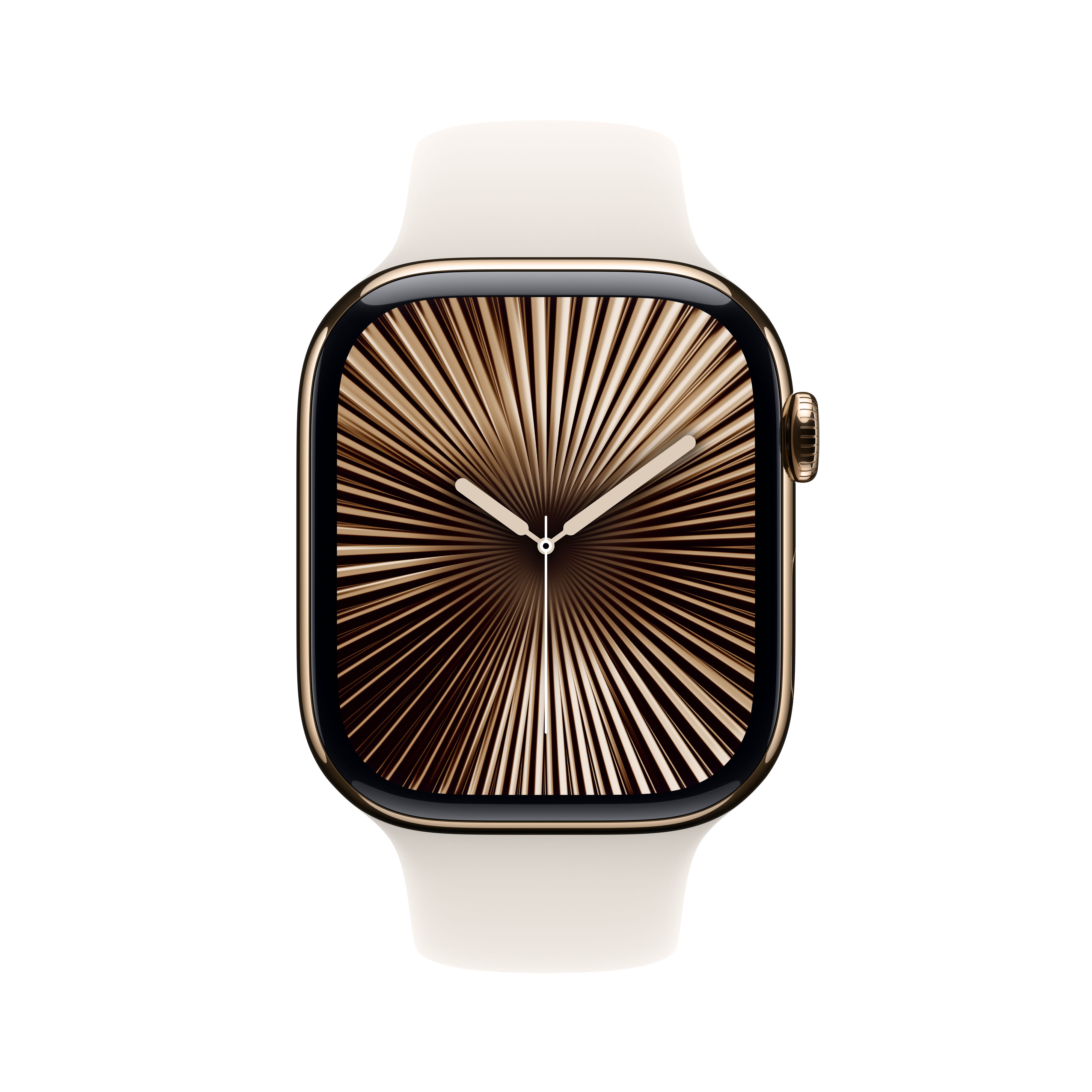 Apple Watch Series 10 GPS + Cellular 46mm Gold Titanium Gehäuse mit Polarstern (Starlight) Sport Band - M/L
