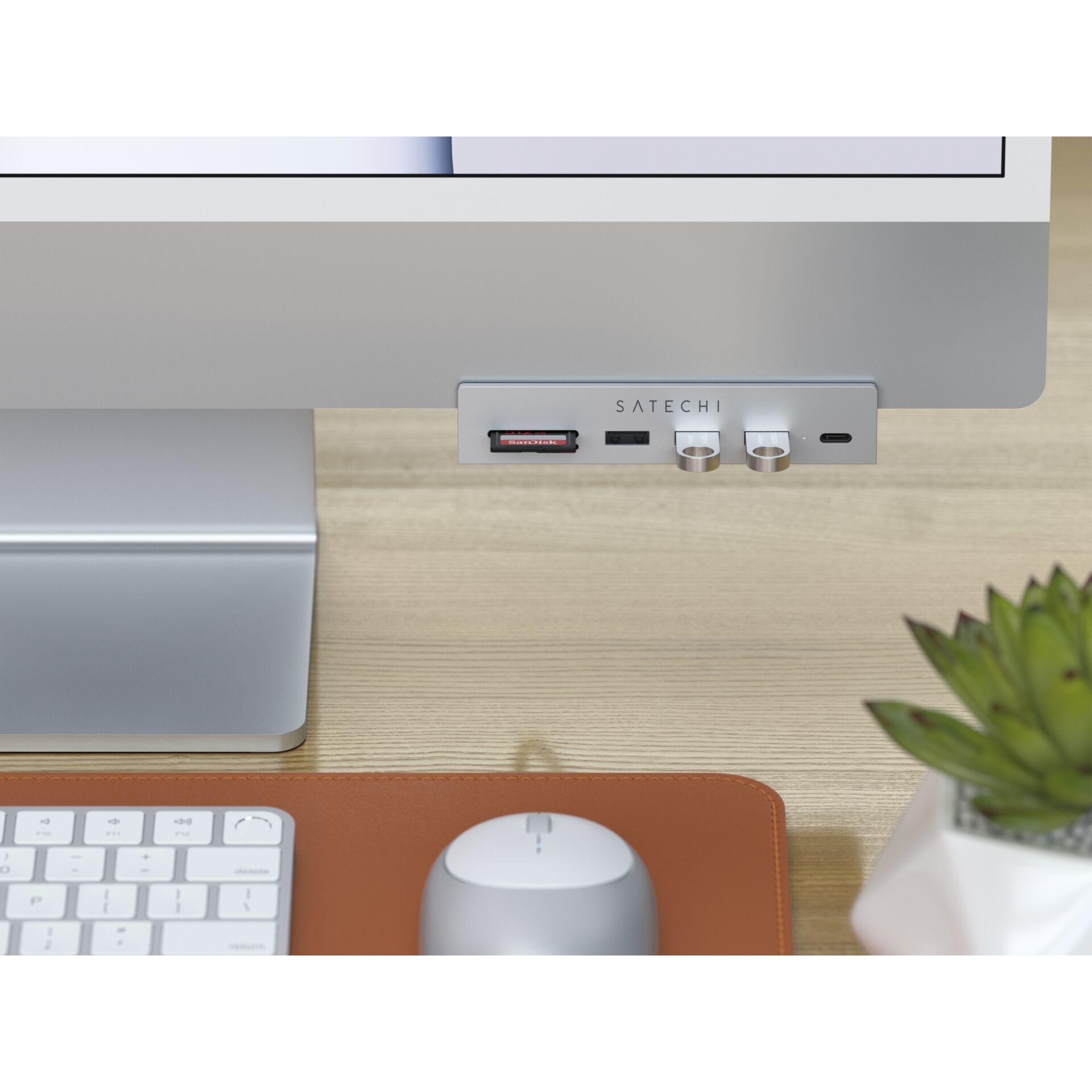 Satechi USB-C Clamp Hub for 24" iMac silver