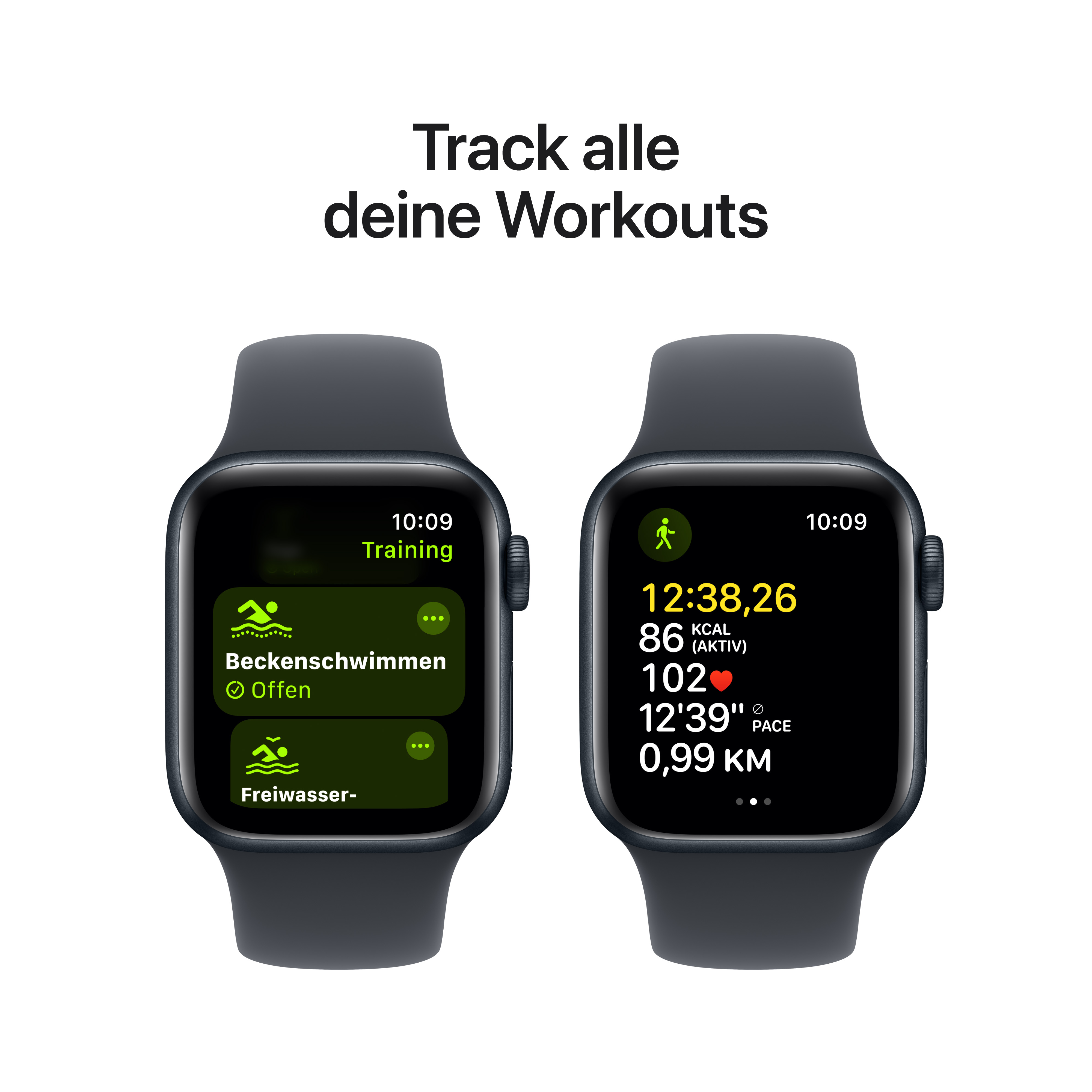 Apple Watch SE GPS 40mm Mitternacht (Midnight) Aluminium Gehäuse mit Mitternacht (Midnight) Sport Band - M/L