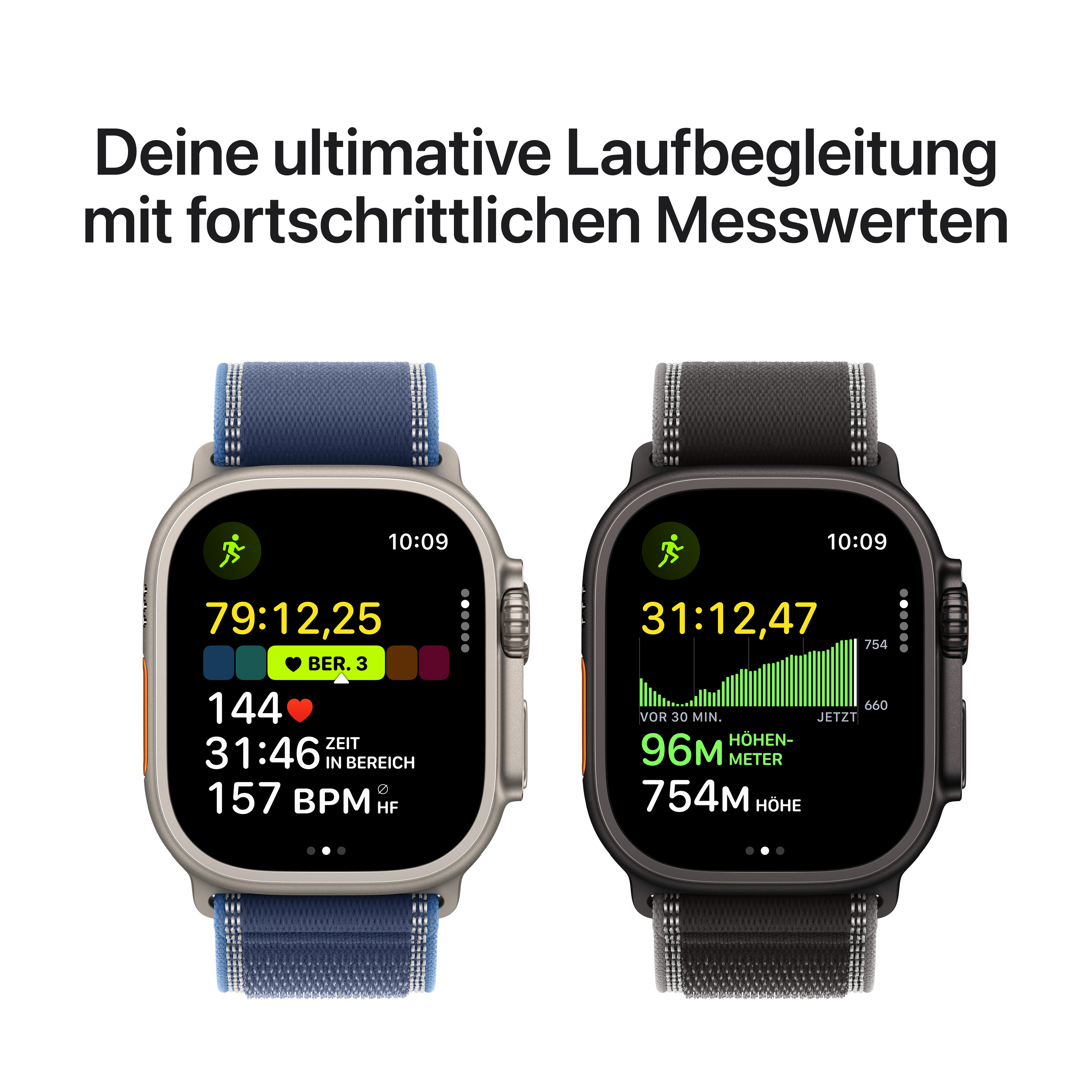 Apple Watch Ultra 3 GPS + Cellular 49mm Schwarz (Black) Titan Gehäuse mit Schwarz/Kohlegrau Trail Loop - M/L