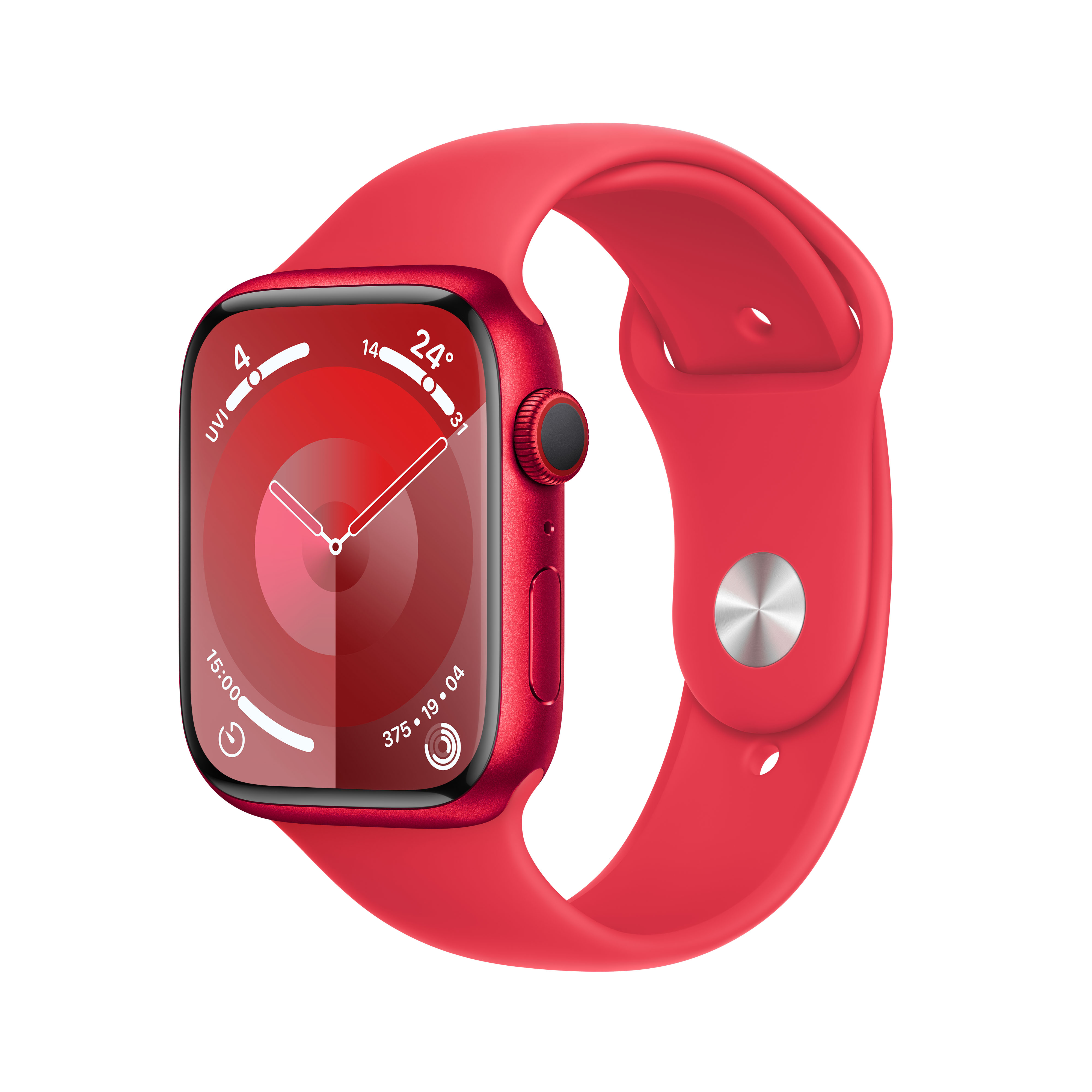 Apple Watch Series 9 GPS + Cellular 45mm (PRODUCT)RED Aluminium Case mit (PRODUCT)RED Sportband - S/M