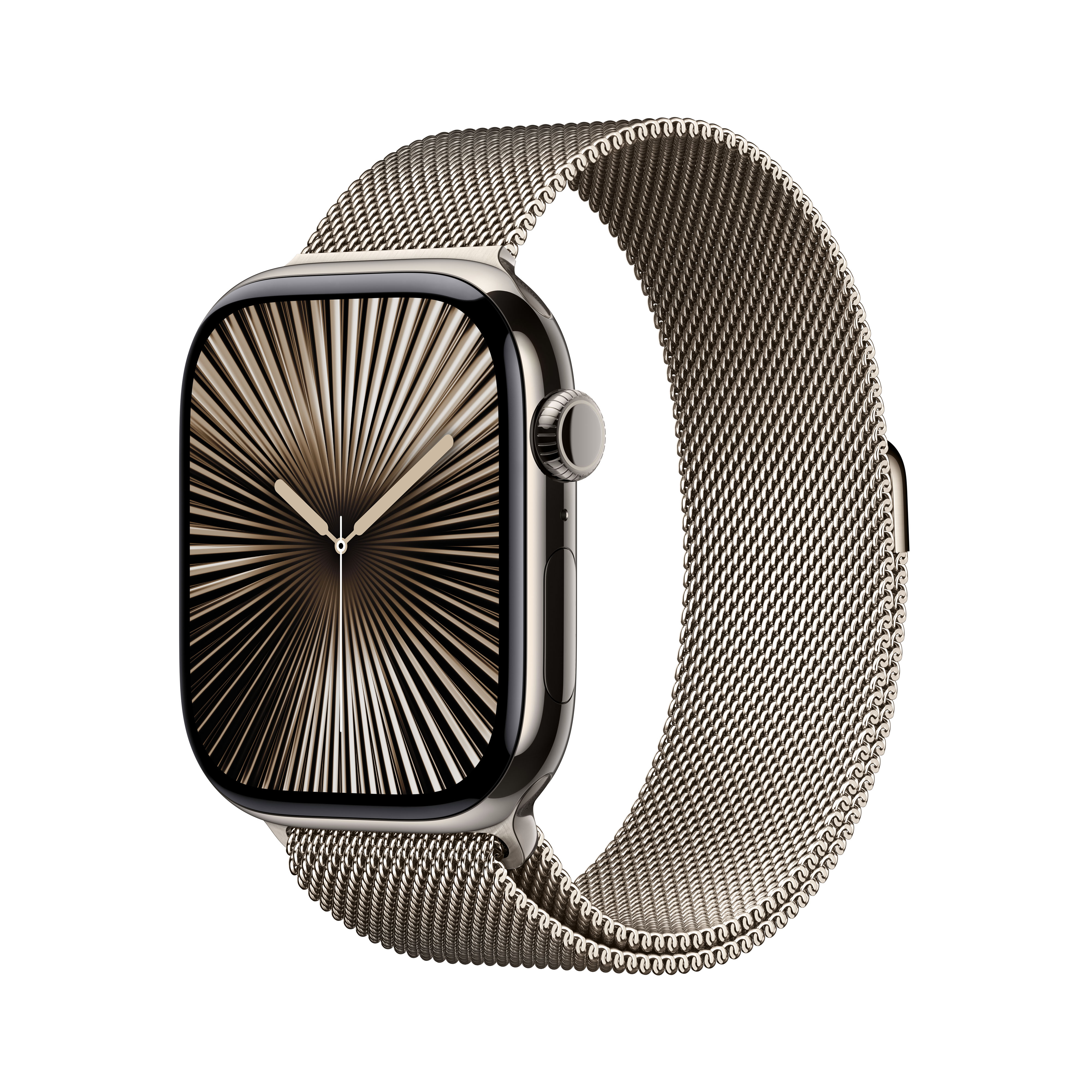 Apple Watch Series 10 GPS + Cellular 46mm Natur (Natural) Titanium Gehäuse mit Natur (Natural) Milanese Loop - S/M