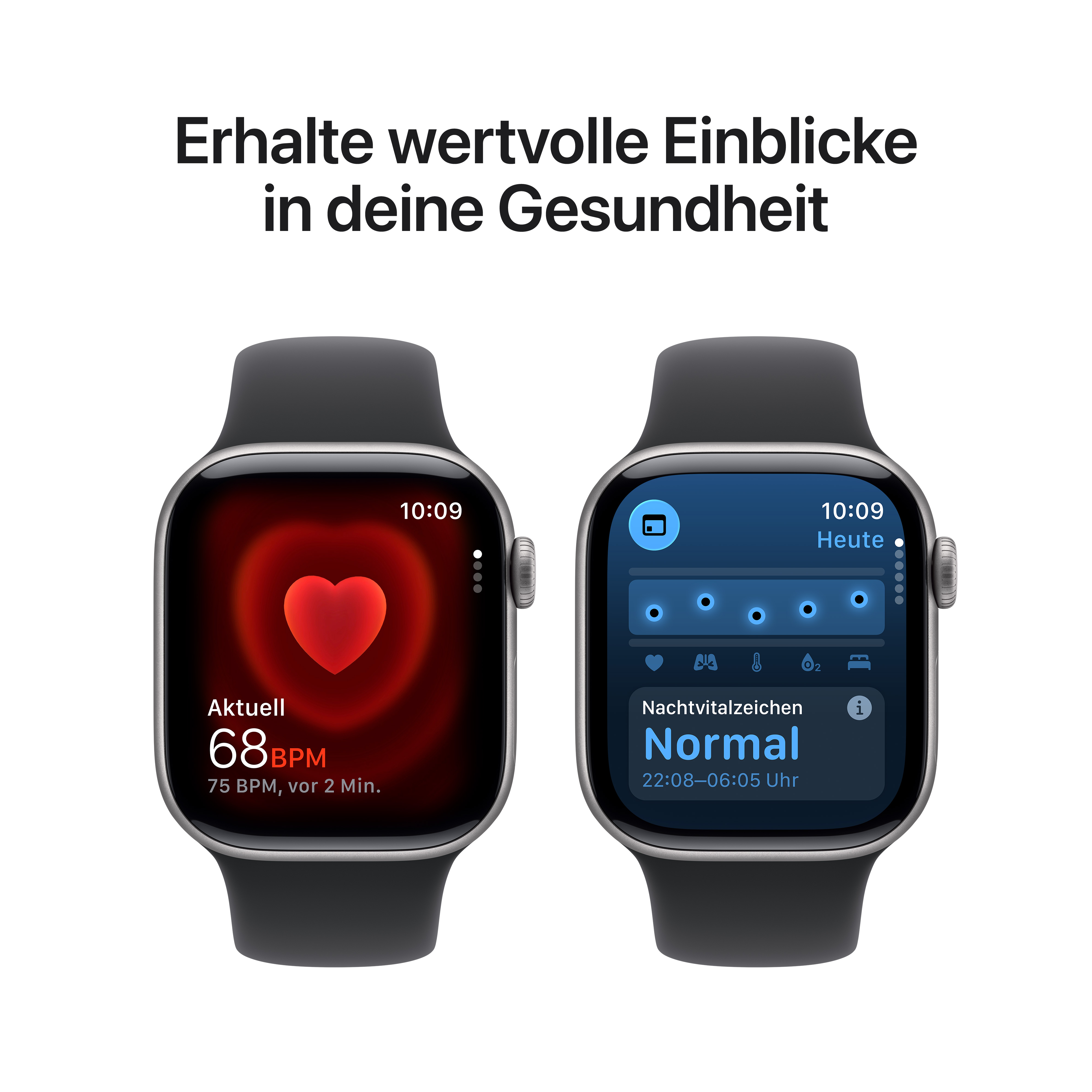 Apple Watch Series 11 GPS 42mm Space Grau (Space Grey) Aluminium Gehäuse mit Schwarz (Black) Sport Band - M/L