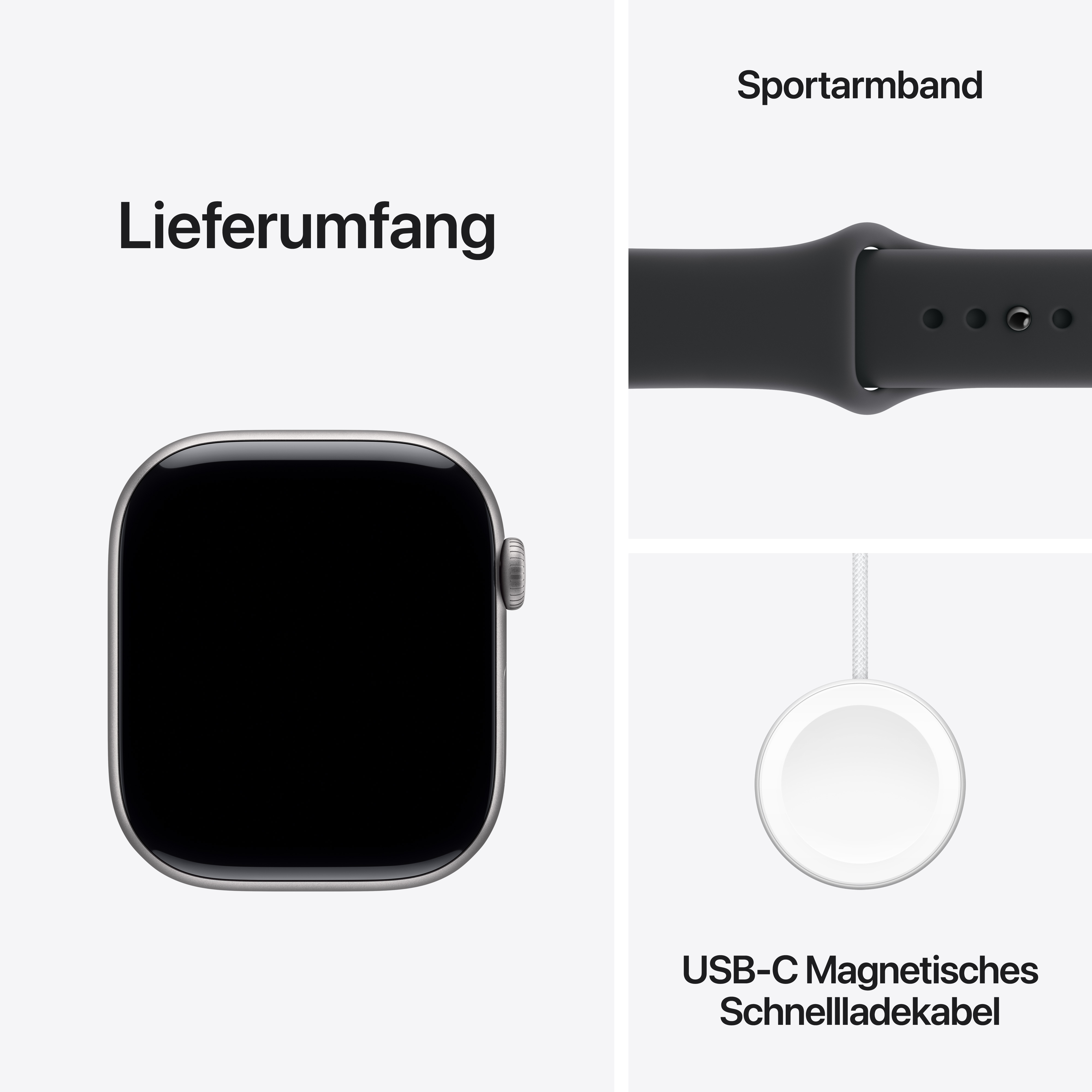 Apple Watch Series 11 GPS 46mm Space Grau (Space Grey) Aluminium Gehäuse mit Schwarz (Black) Sport Band - S/M