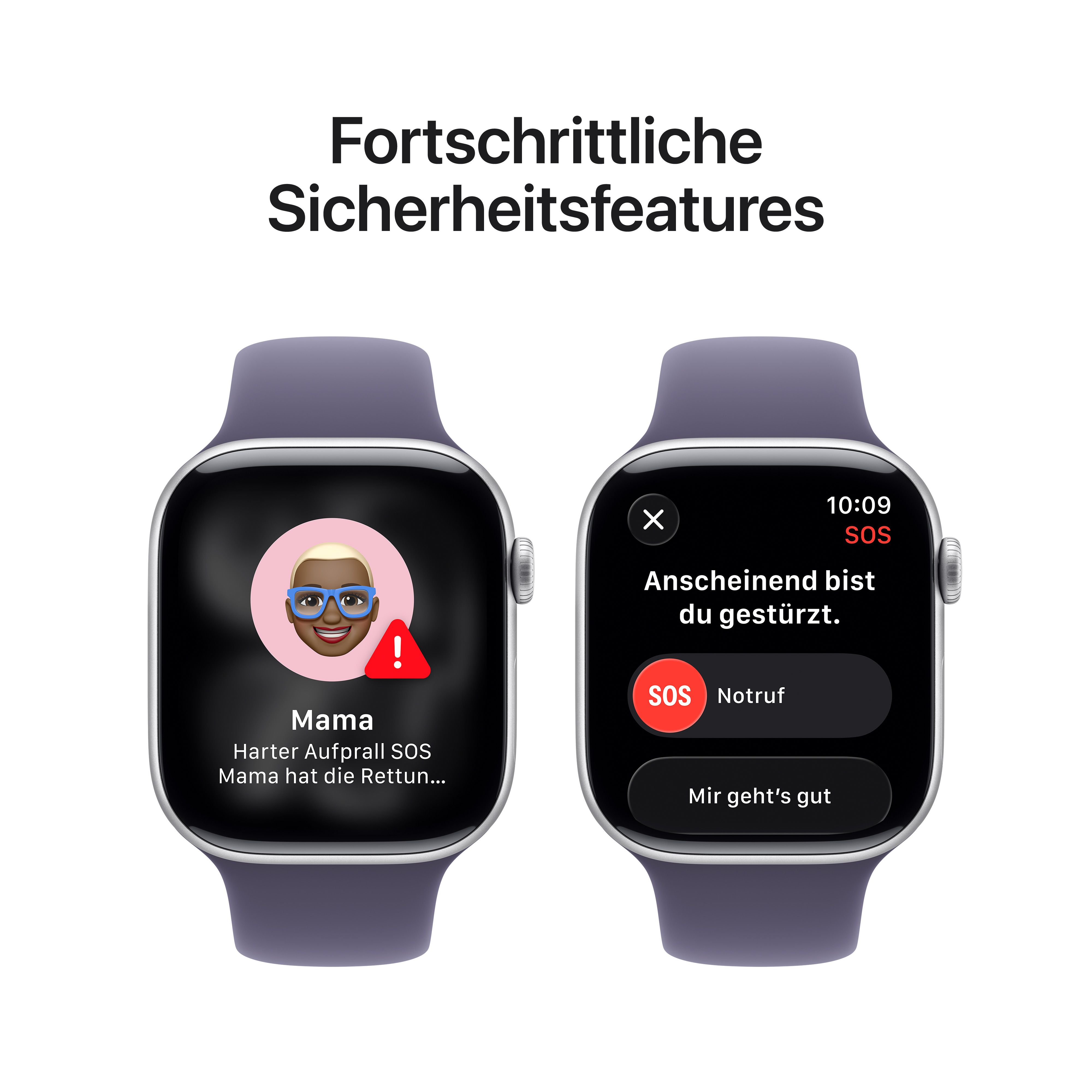 Apple Watch Series 11 GPS 46mm Silber (Silver) Aluminium Gehäuse mit Nebelviolett (Purple Fog) Sport Band - M/L