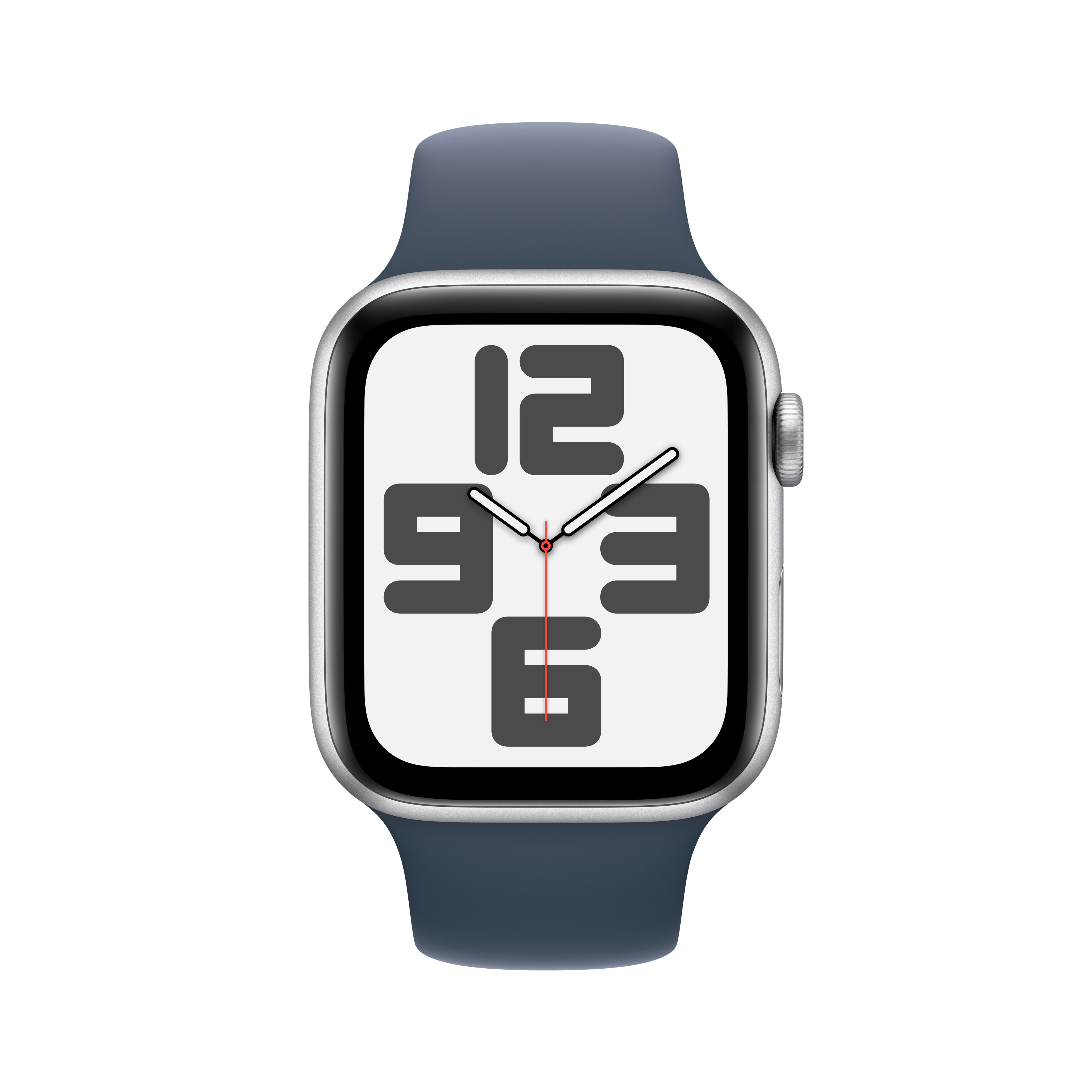 Apple Watch SE GPS + Cellular 44mm Silver Aluminium Case mit Storm Blue Sportband - S/M
