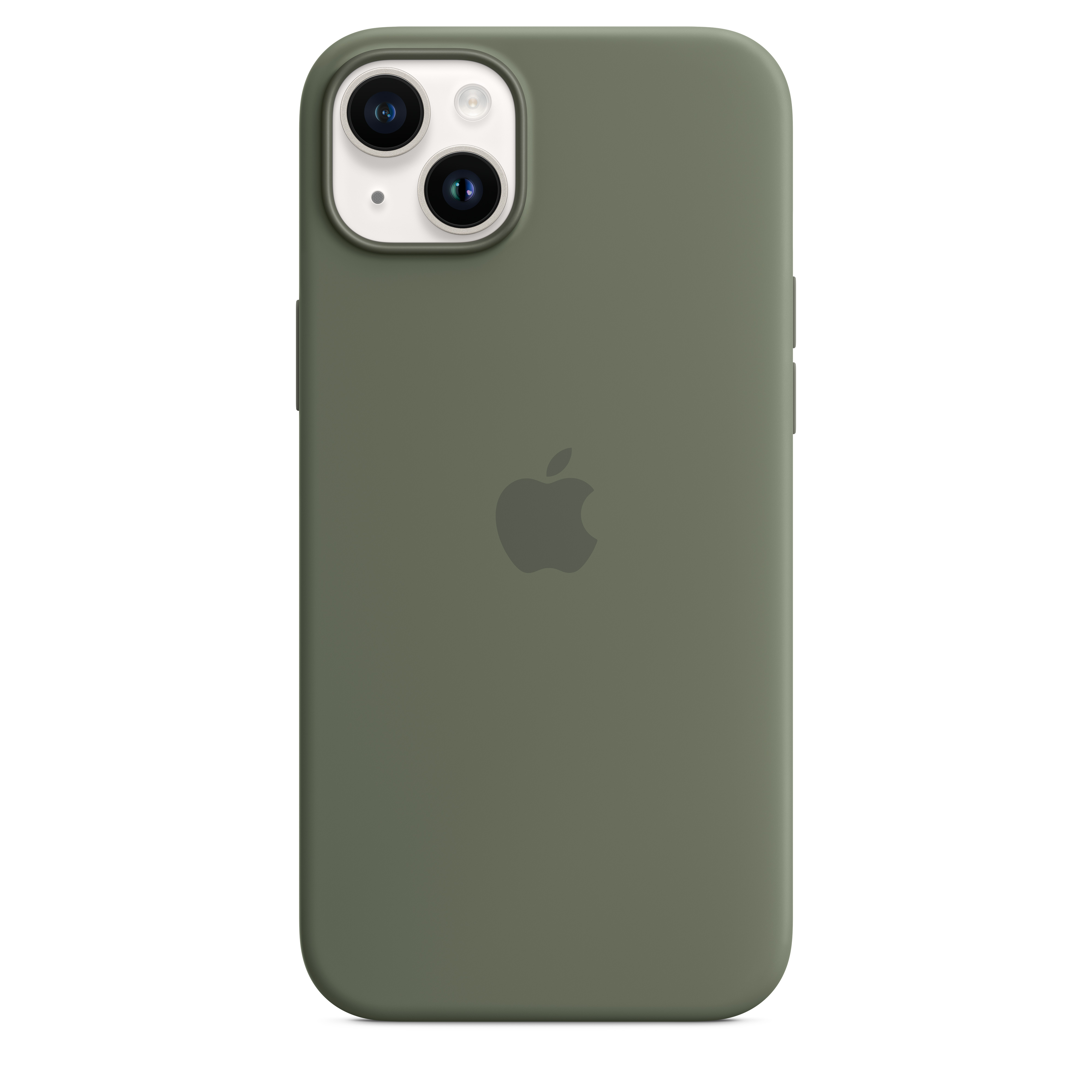 Apple Silikon Case iPhone 14 Plus mit MagSafe (oliv)