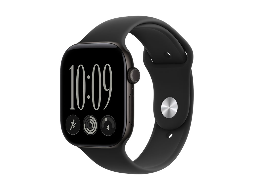 Apple Watch Series 12 GPS 46mm Aluminiumgehäuse Schwarz, Sportarmband Schwarz - S/M