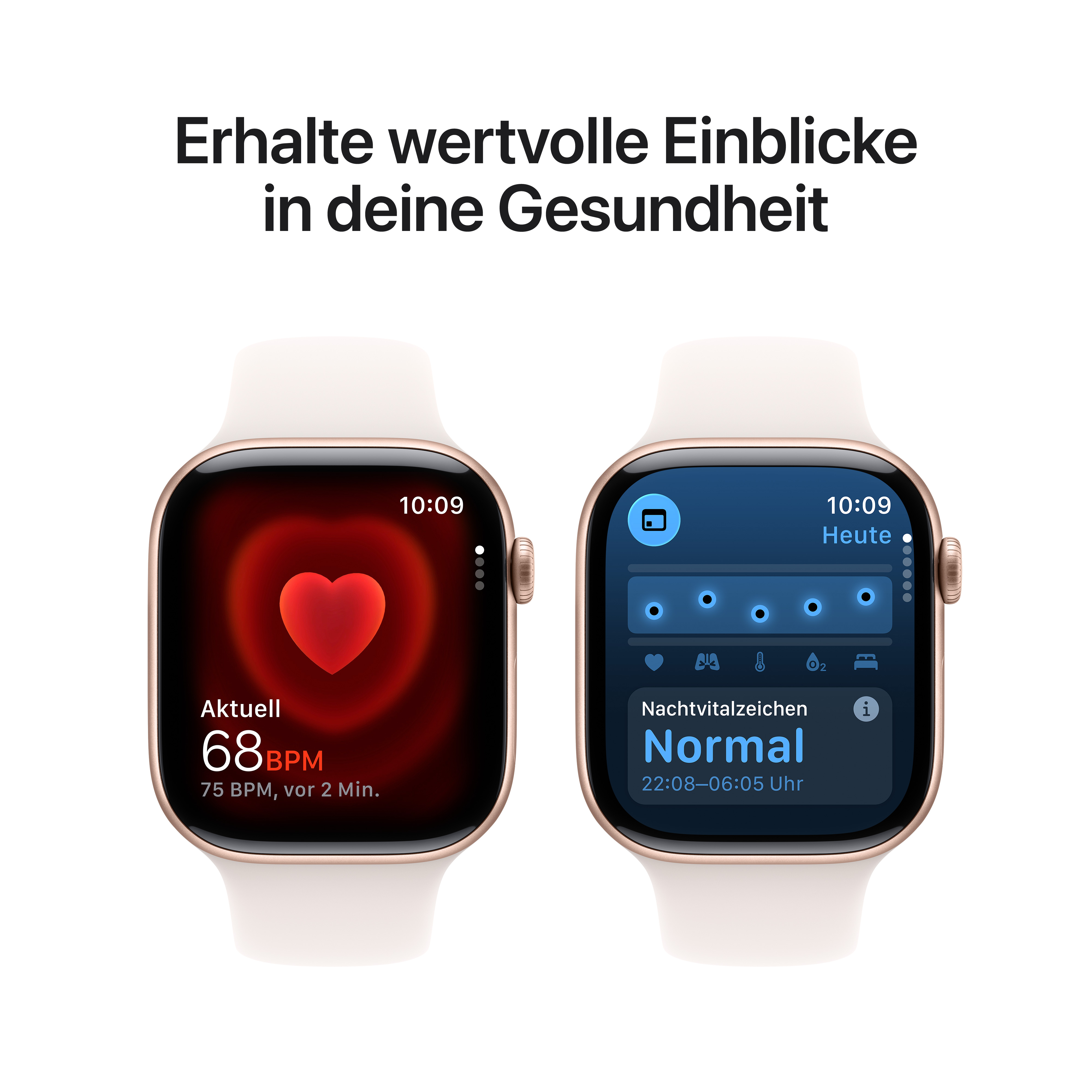 Apple Watch Series 11 GPS 46mm Roségold (Rose Gold) Aluminium Gehäuse mit Blassrosa (Light Blush) Sport Band - S/M