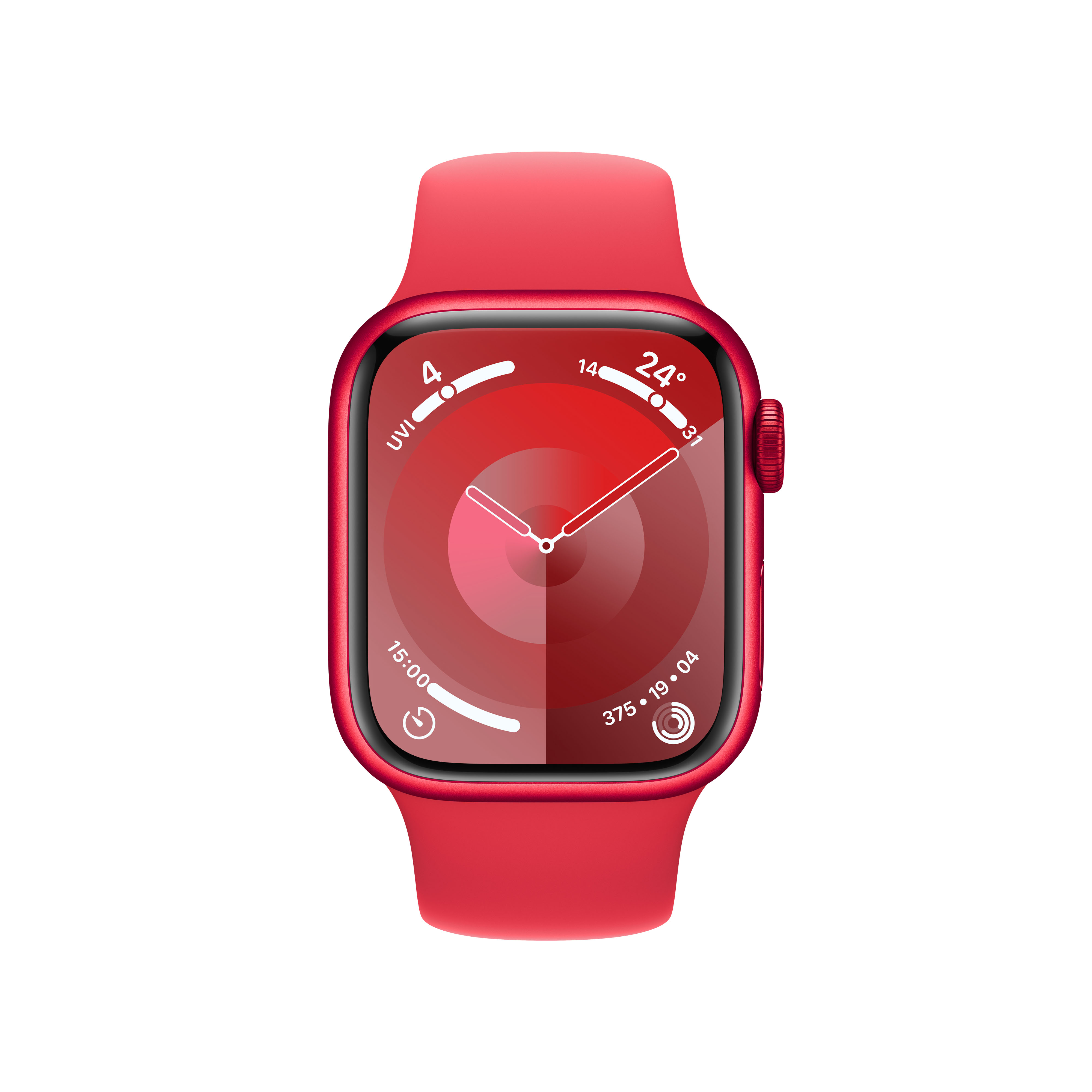Apple Watch Series 9 GPS 41mm (PRODUCT)RED Aluminium Case mit (PRODUCT)RED Sportband - M/L