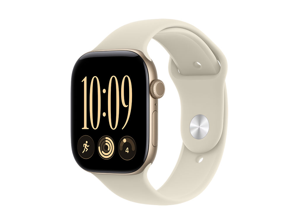 Apple Watch Series 12 GPS 46mm Aluminiumgehäuse Lichtgold, Sportarmband Sand - M/L
